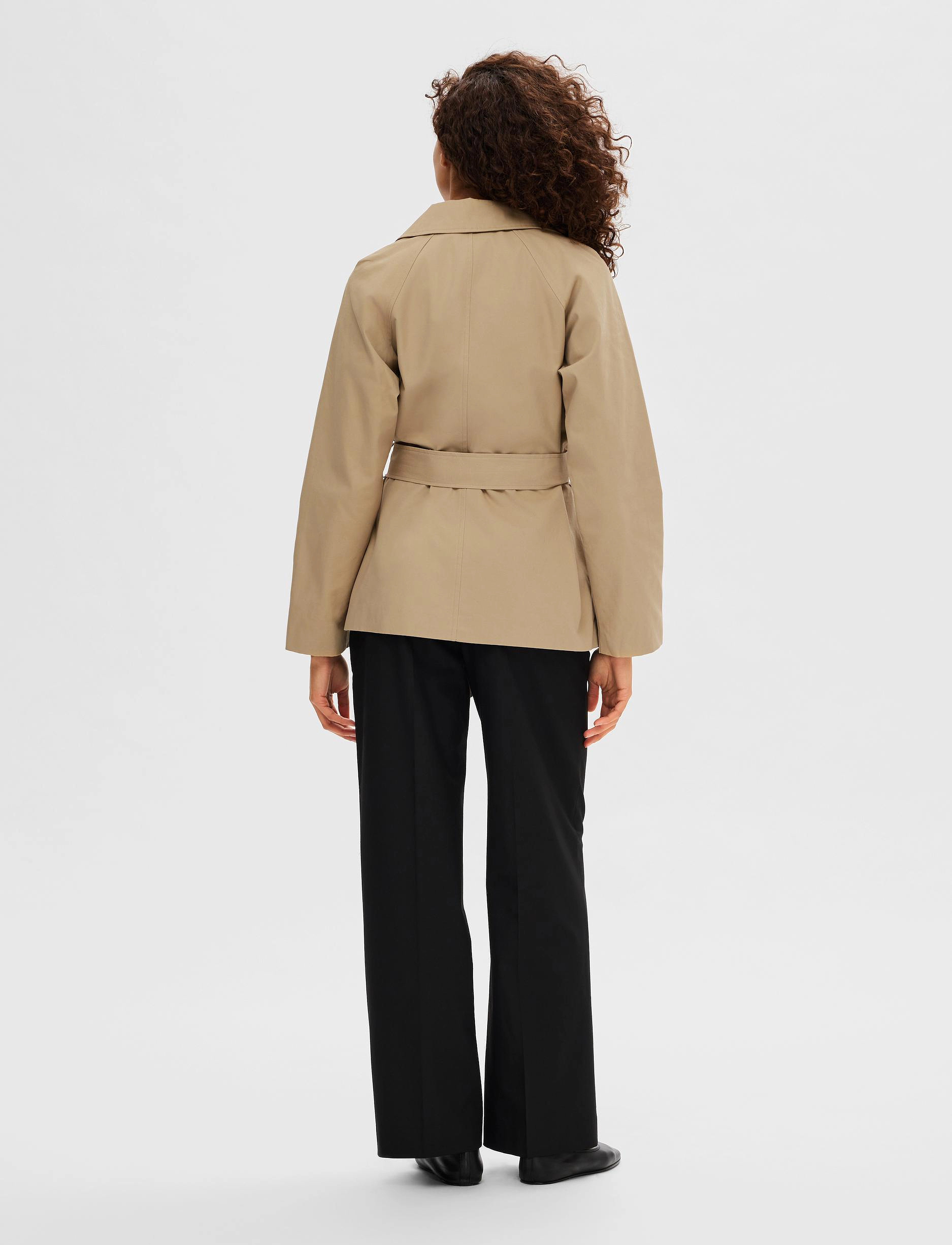 Selected - SLFBELINDA SHORT TRENCH COAT - cornstalk - 2