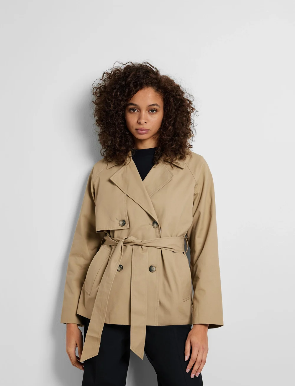Women's short 2025 trench coat jacket