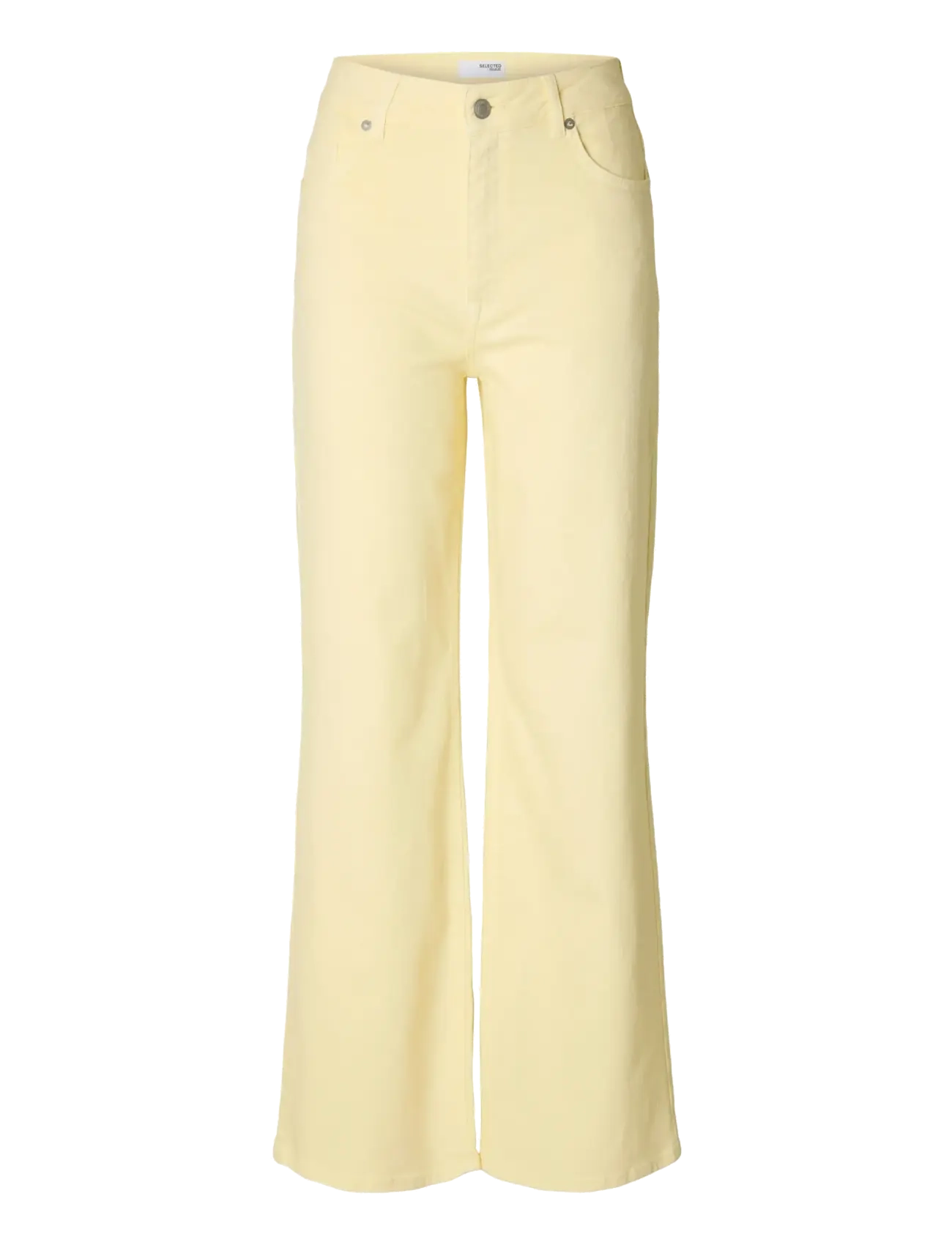Selected SLFALICE-CORA HW DENIM WIDE JEANS - Jeans - ANISE FLOWER / yellow