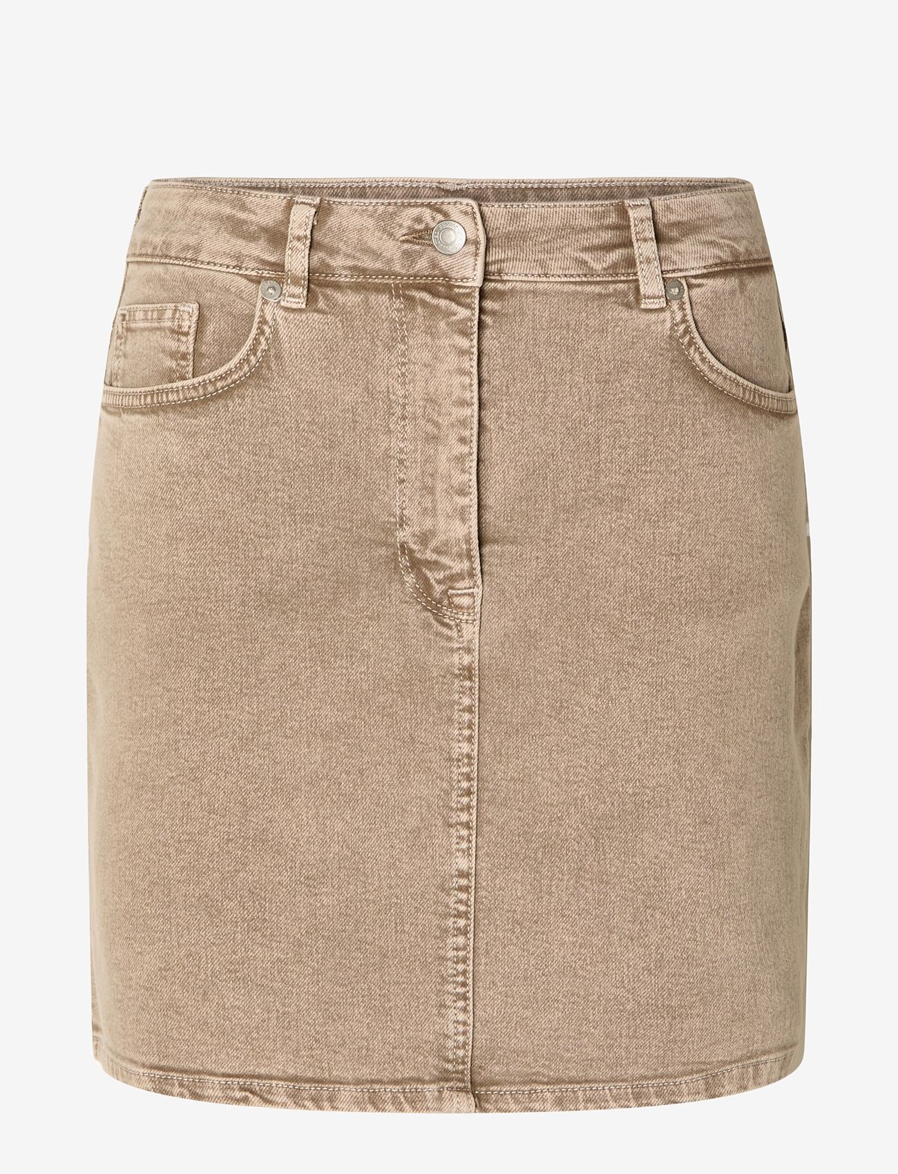 Selected Femme - SLFCORA HW MINI LATTE DENIM SKIRT - jeansrokken - beige denim - 0