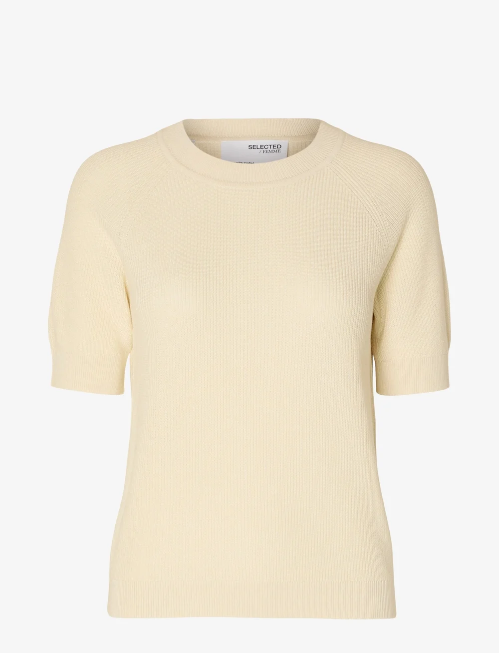 Selected - SLFELINNA NEW SS KNIT TOP NOOS - striktrøjer - birch - 1