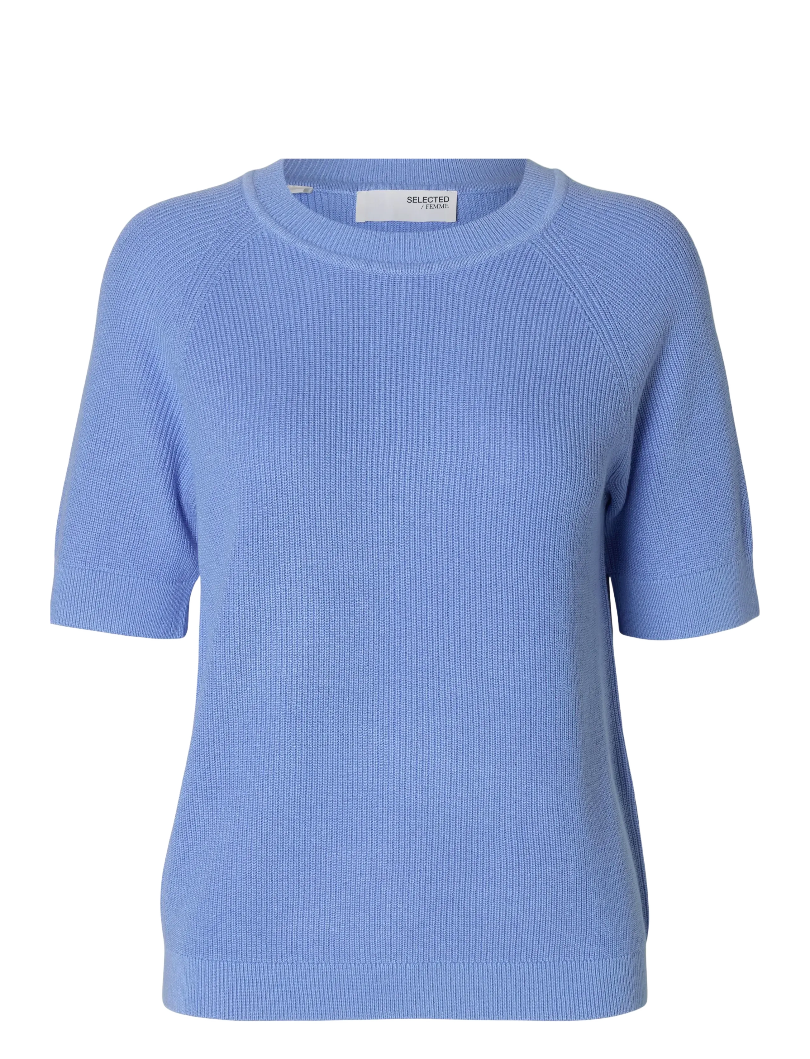 Selected - SLFELINNA NEW SS KNIT TOP NOOS - stickade tröjor - cornflower blue - 1