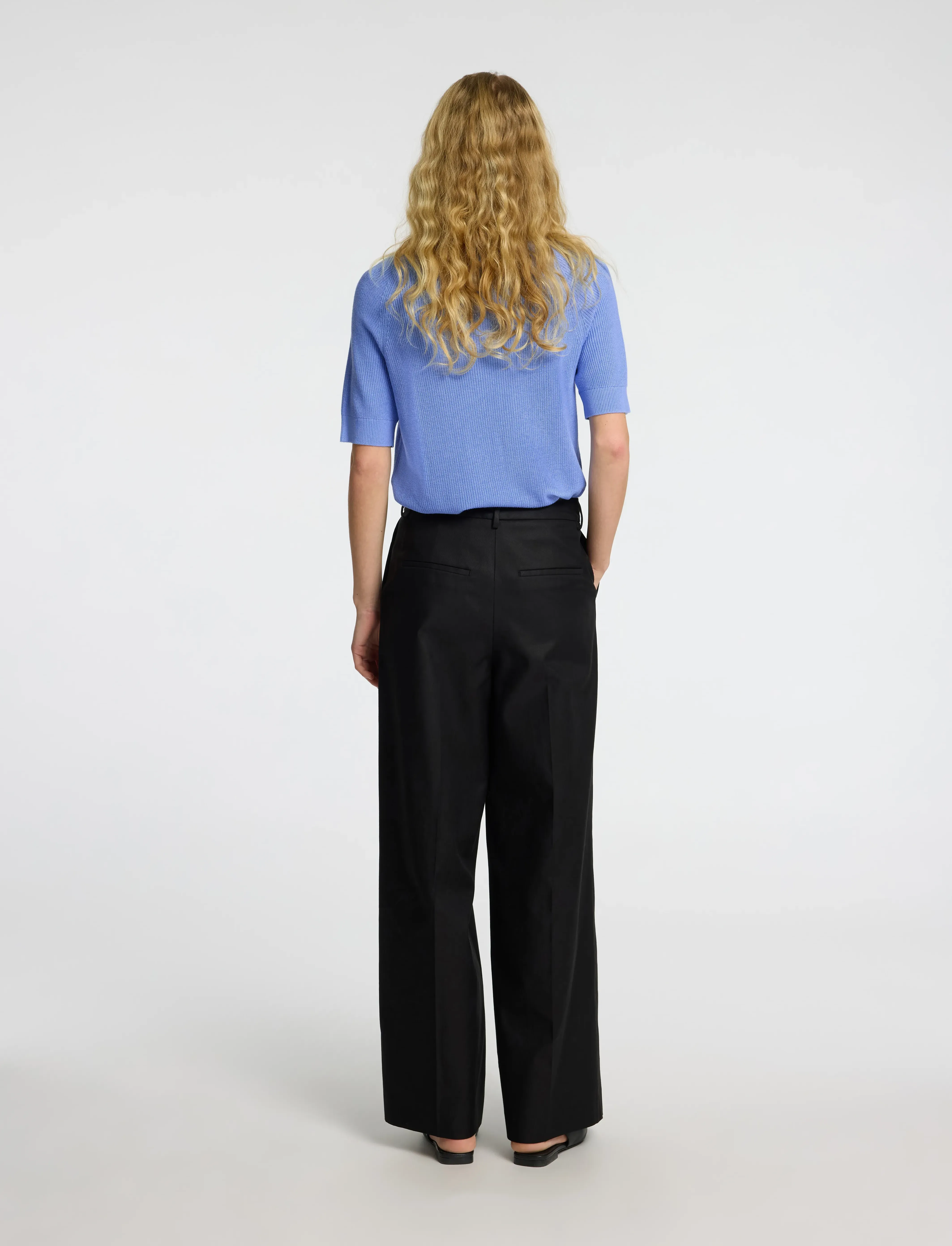 Selected - SLFELINNA NEW SS KNIT TOP NOOS - stickade tröjor - cornflower blue - 2