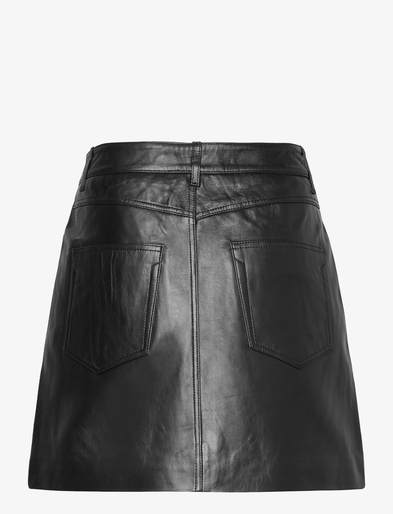 Selected Femme - SLFBEATRICE MW MINI LEATHER SKIRT B - leather skirts - black - 1