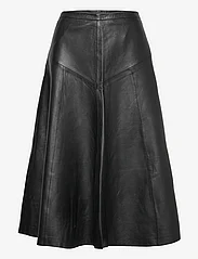 Selected Femme - SLFRILLO HW LEATHER MIDI SKIRT B - leather skirts - black - 0