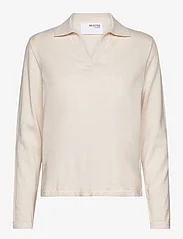 Selected Femme - SLFBERGA LS KNIT POLO NECK - pullover - birch - 0