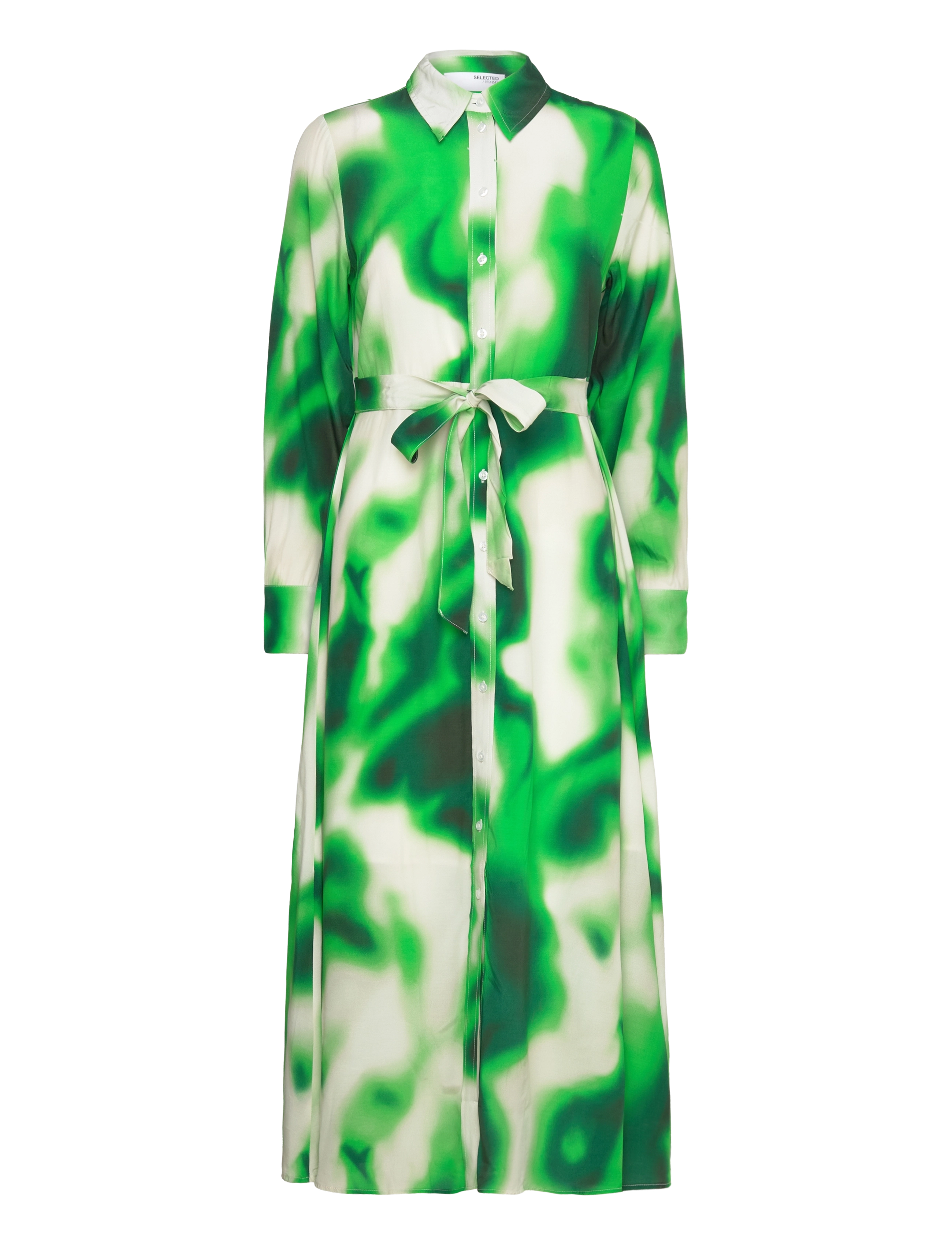 Selected SLFCLAUDINE LS ANKLE SHIRT DRESS B - Kleidung - CLASSIC GREEN / green