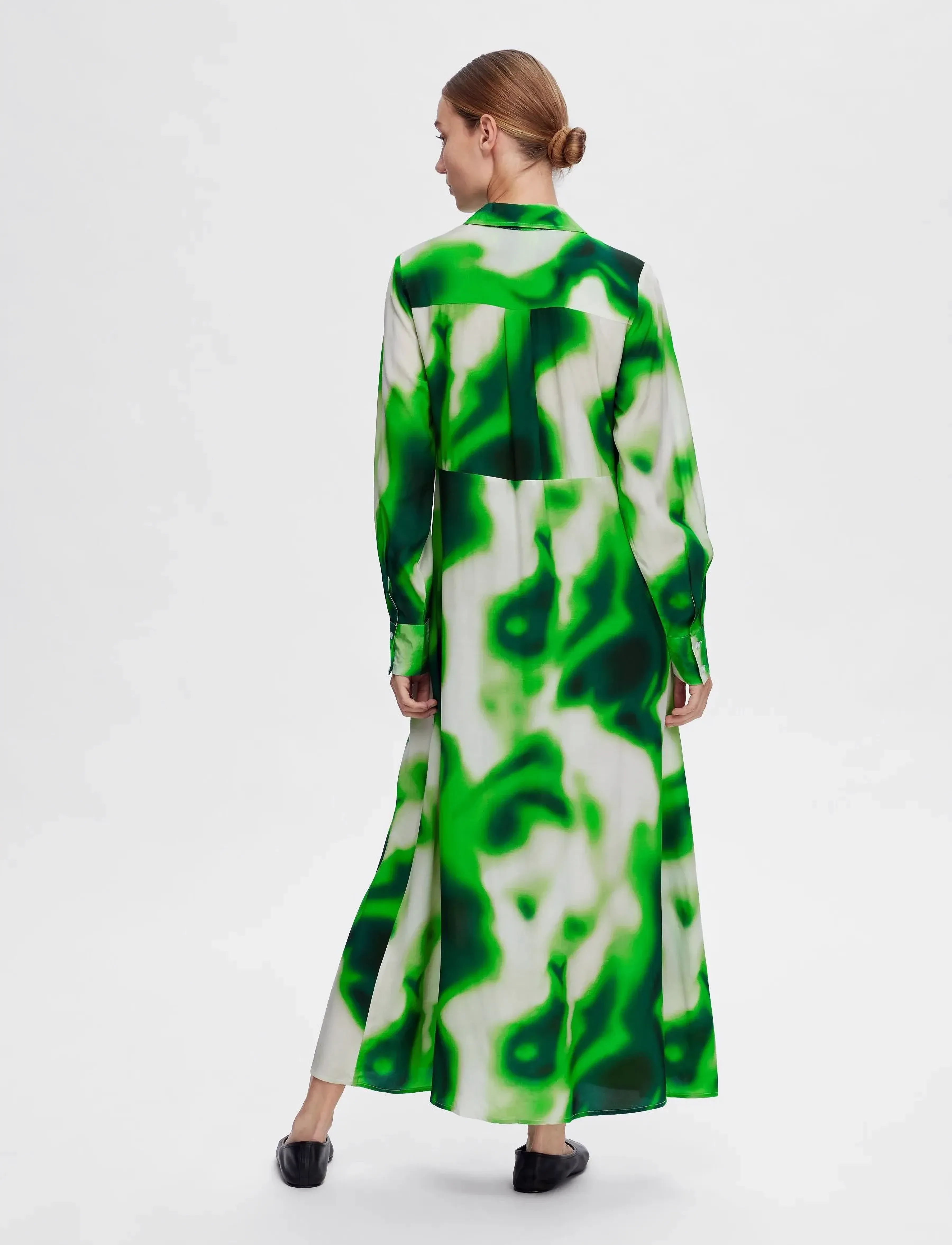 Selected - SLFCLAUDINE LS ANKLE SHIRT DRESS B - midi-kleider - classic green - 3