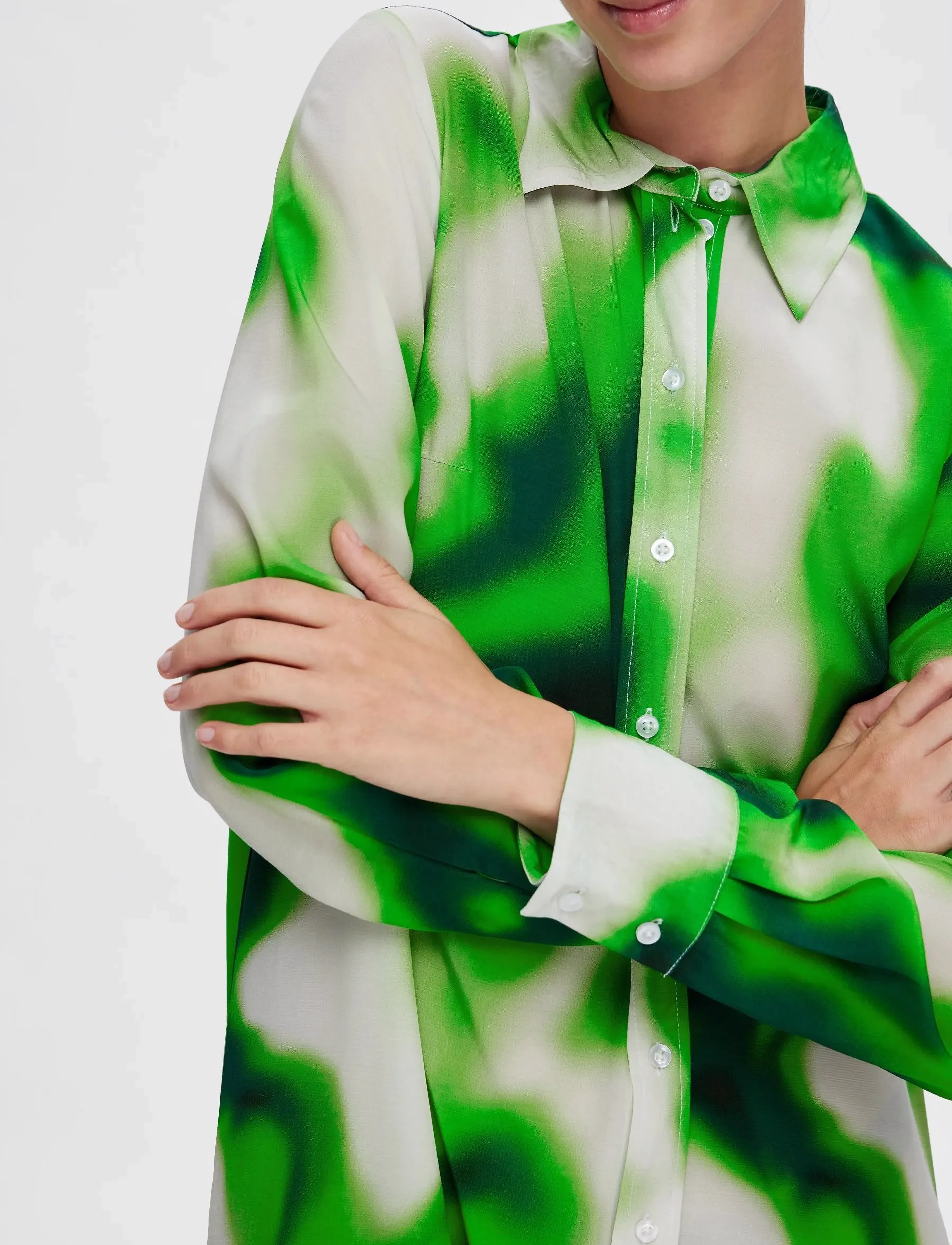 Selected - SLFCLAUDINE LS ANKLE SHIRT DRESS B - midi-kleider - classic green - 5