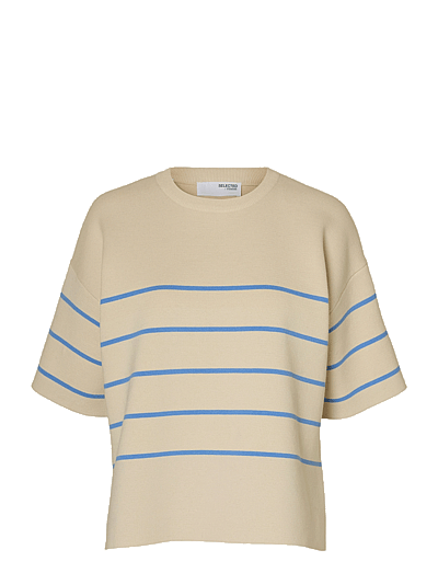 Selected SLFLIVA 2/4 KNIT O-NECK NOOS - Prjónafatnaður - BIRCH / beige