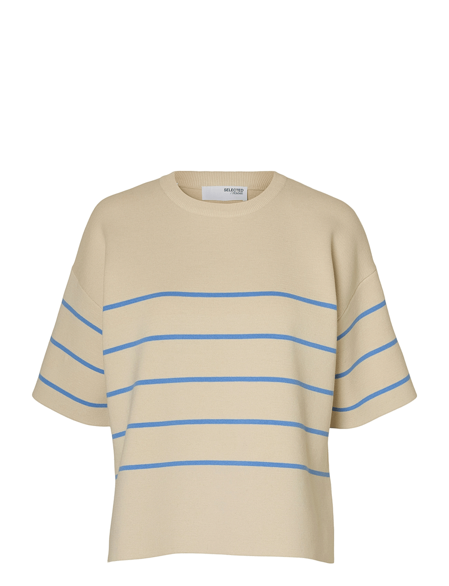 Selected - SLFLIVA 2/4 KNIT O-NECK NOOS - pullover - birch - 1
