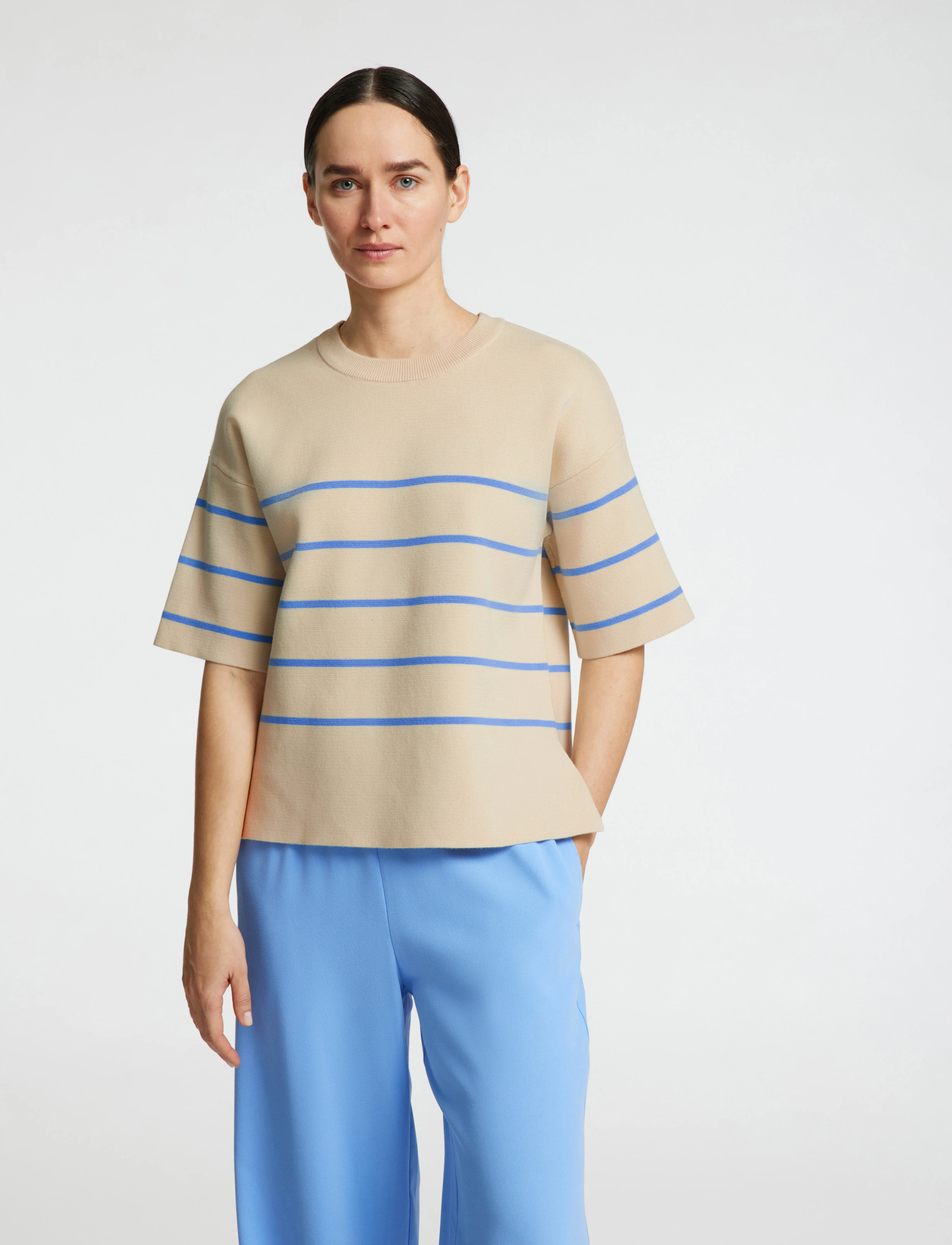Selected - SLFLIVA 2/4 KNIT O-NECK NOOS - pullover - birch - 4
