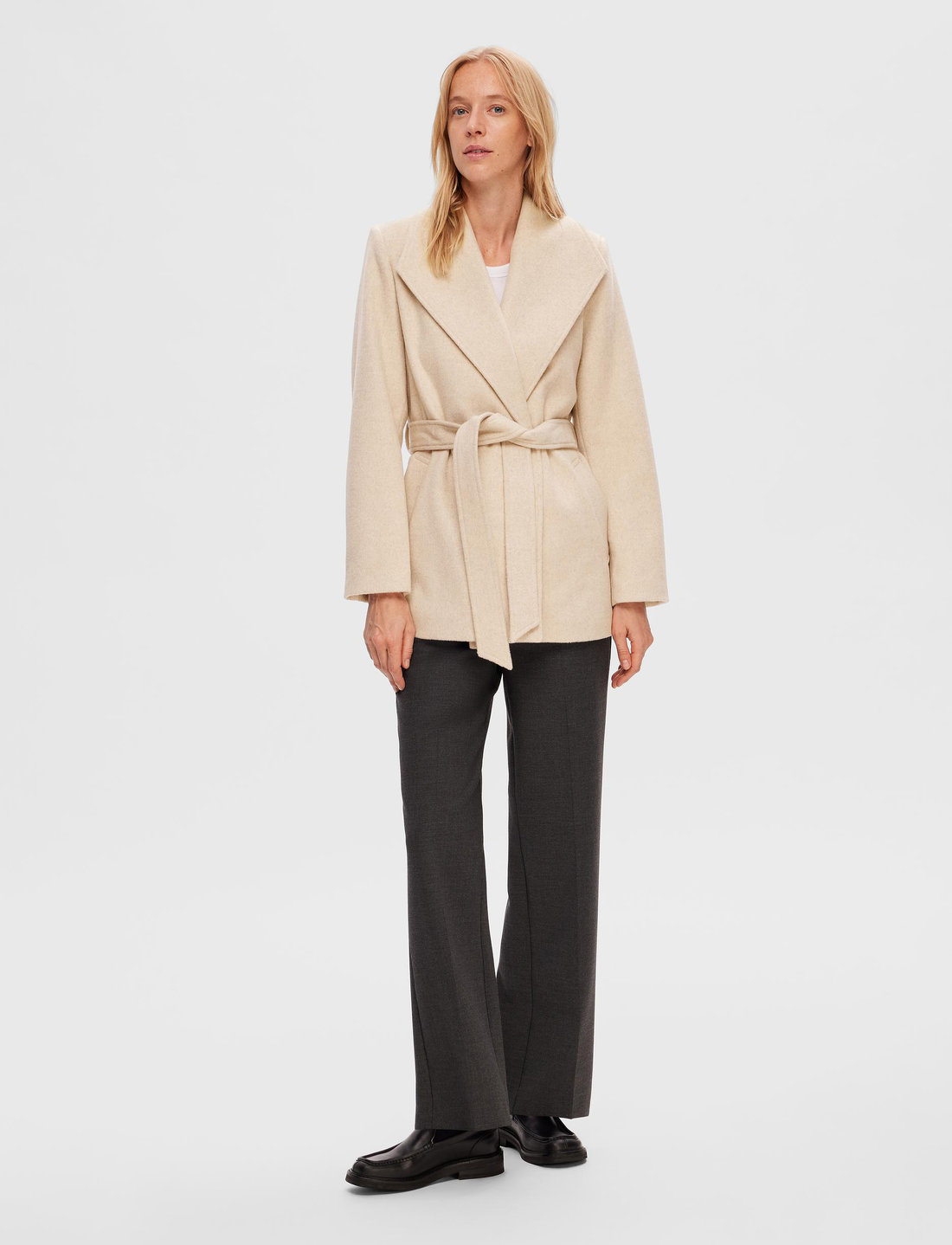 Selected femme wrap wool 2025 coat