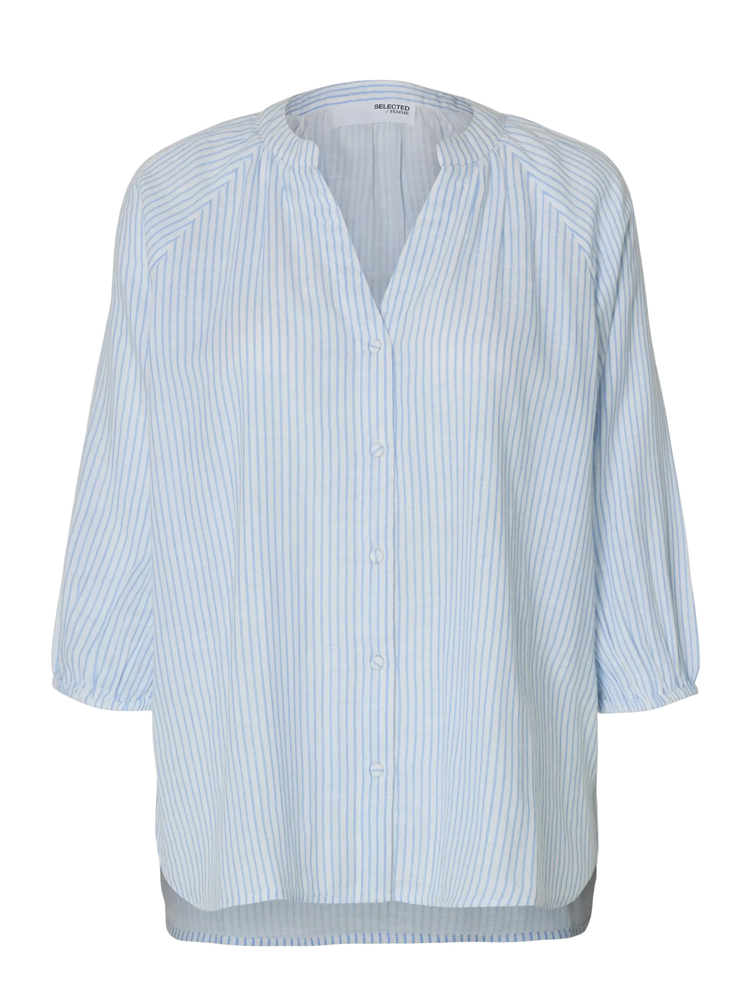 Selected - SLFALBERTA 3/4 STRIPE SHIRT NOOS - langärmlige hemden - cornflower blue - 1