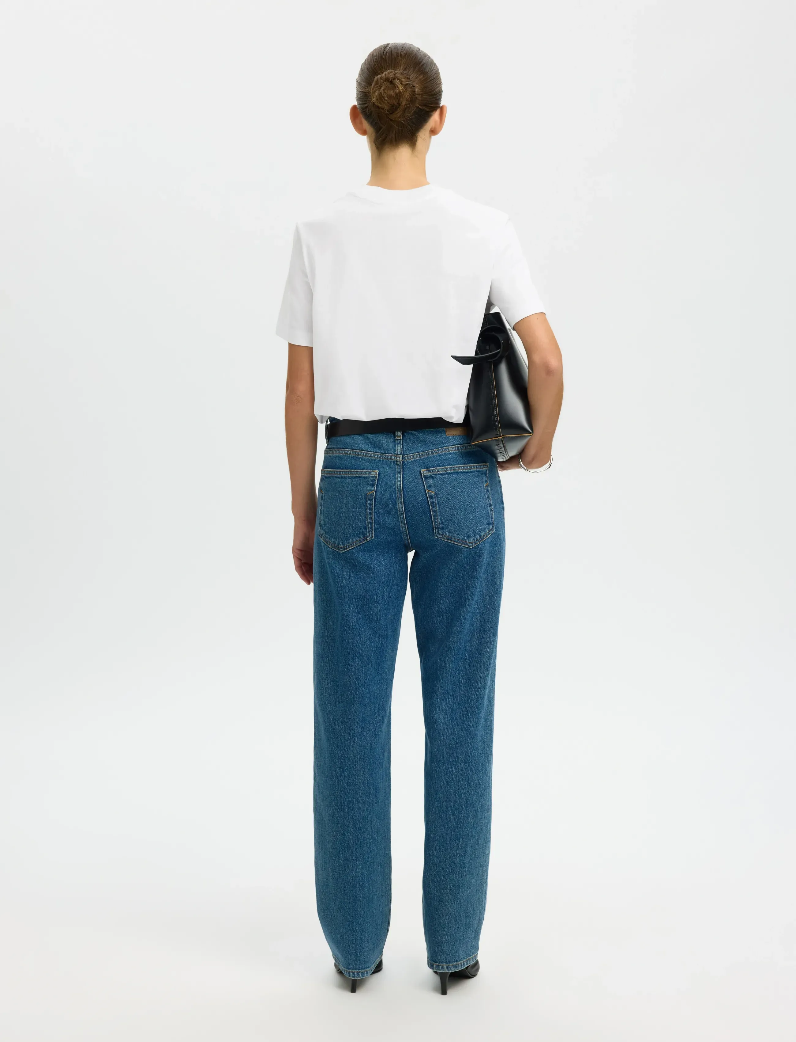 Selected - SLFRELAX COLWOMAN SS MOCK NECK TEE NOOS - t-shirts - bright white - 2