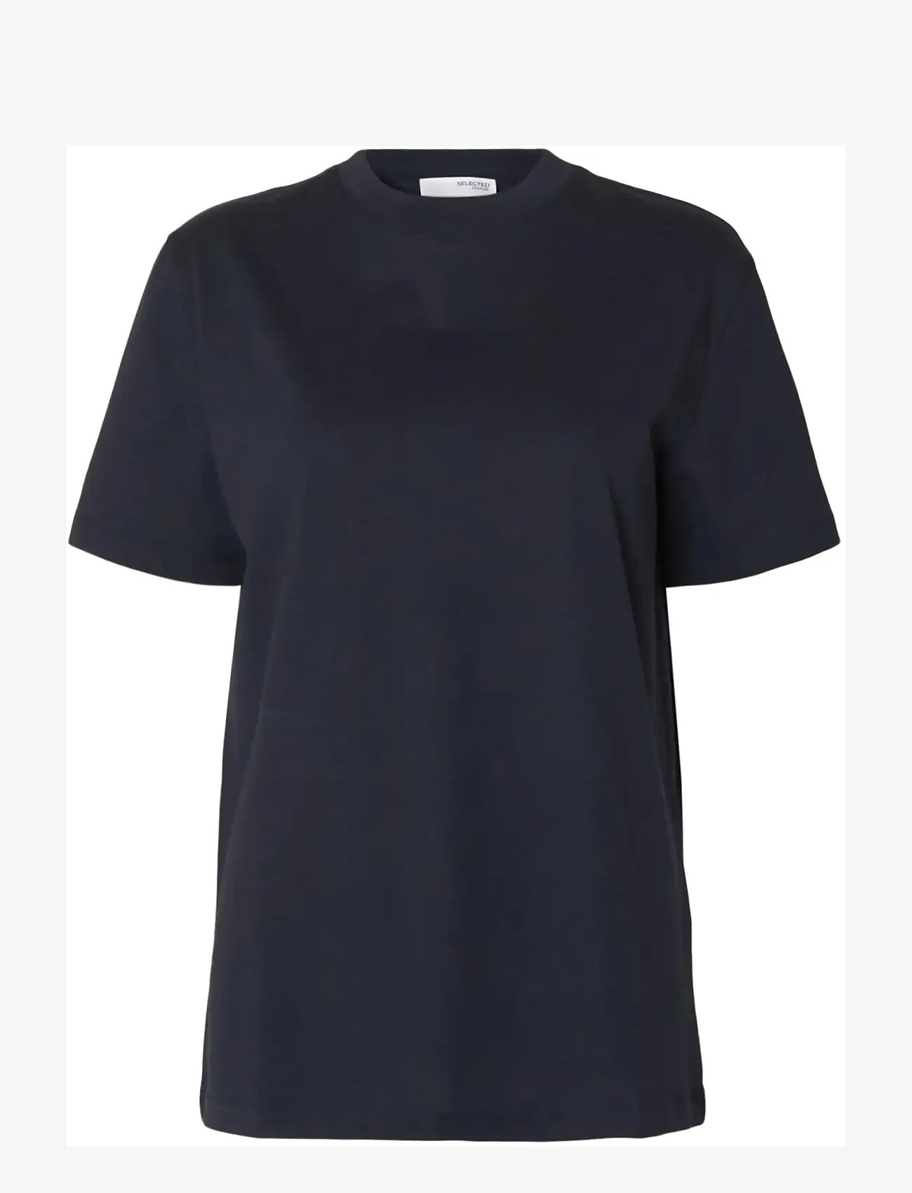 Selected - SLFRELAX COLWOMAN SS MOCK NECK TEE NOOS - t-shirts - dark sapphire - 1