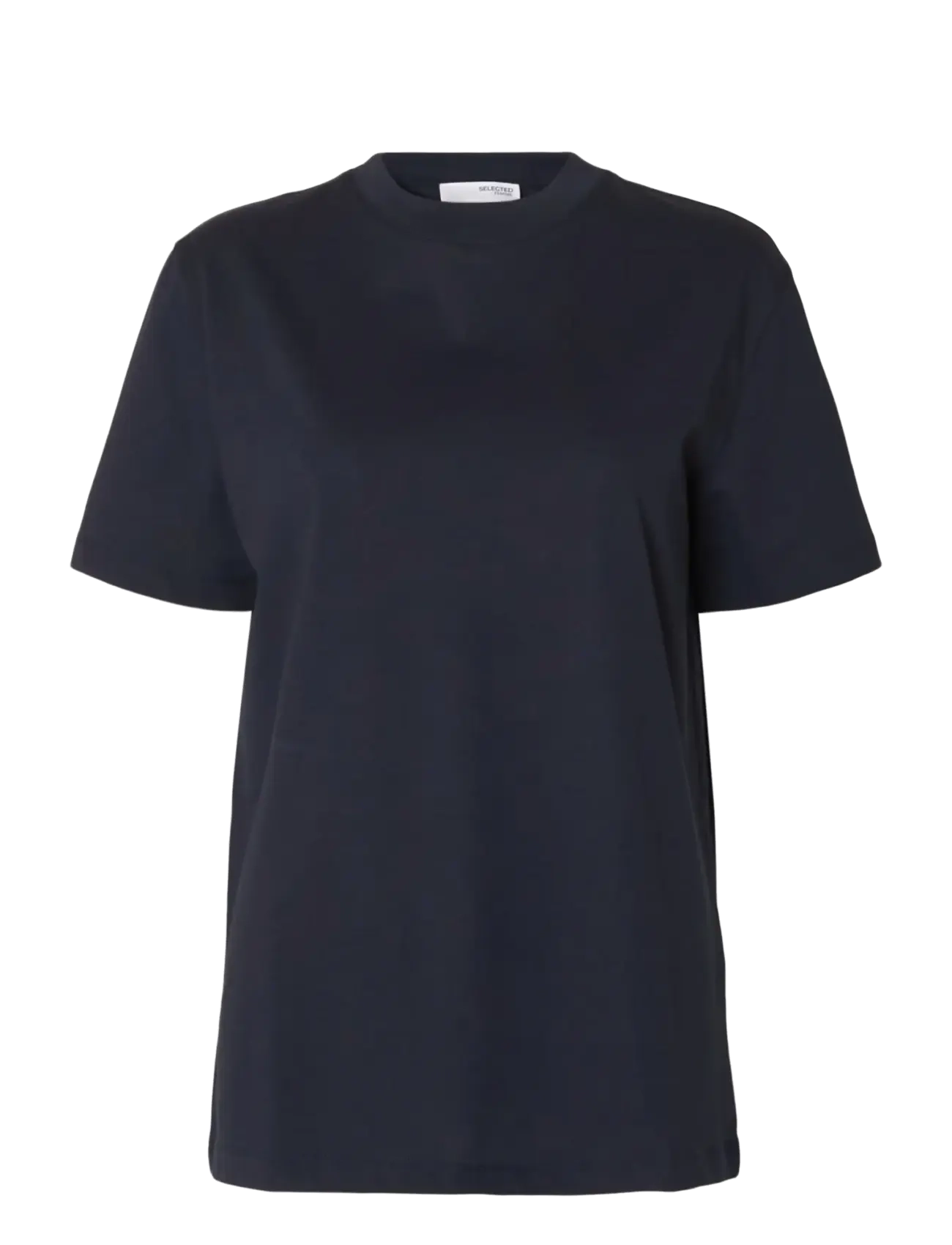 Selected SLFRELAX COLWOMAN SS MOCK NECK TEE NOOS - Selected - DARK SAPPHIRE / navy