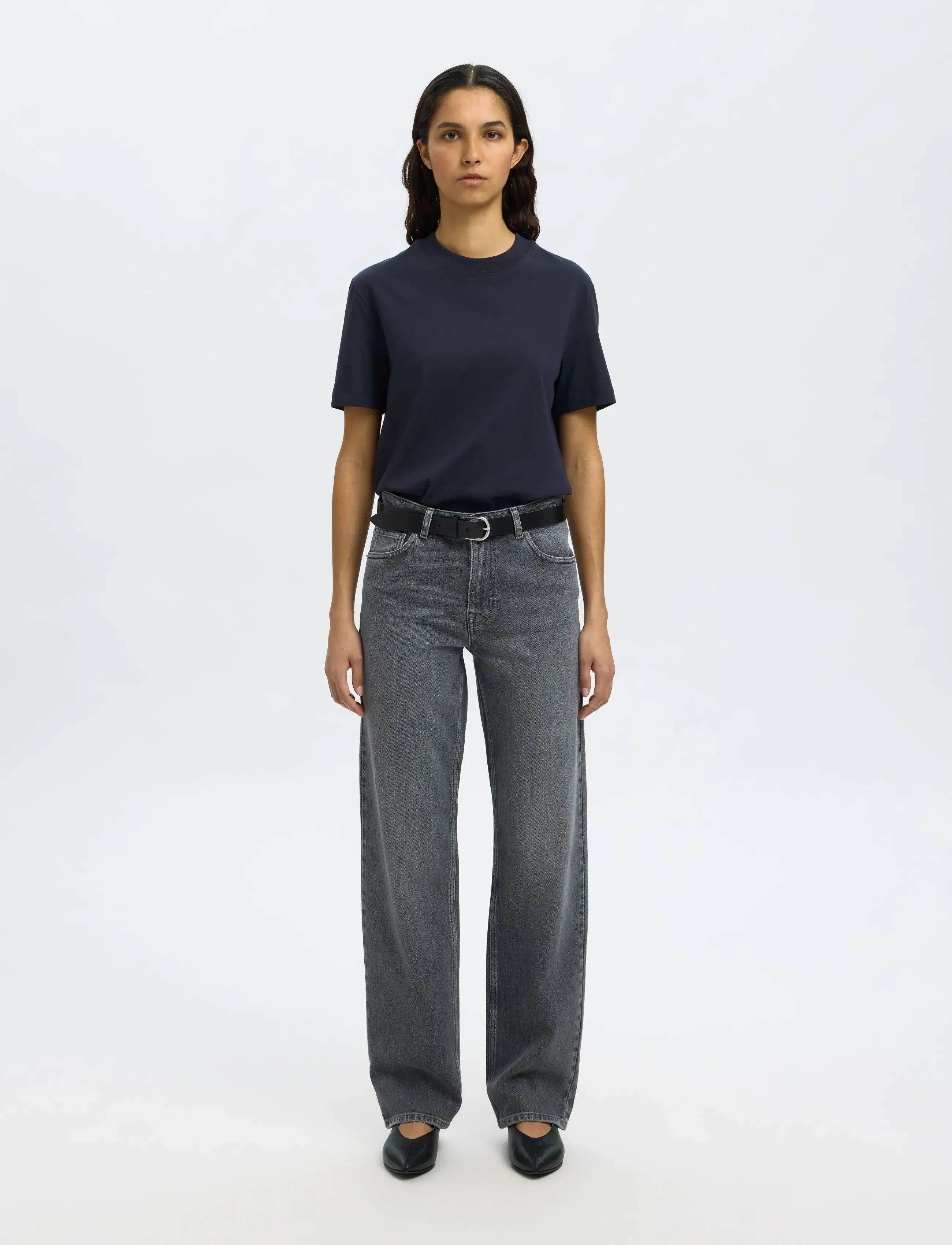 Selected - SLFRELAX COLWOMAN SS MOCK NECK TEE NOOS - laveste priser - dark sapphire - 3