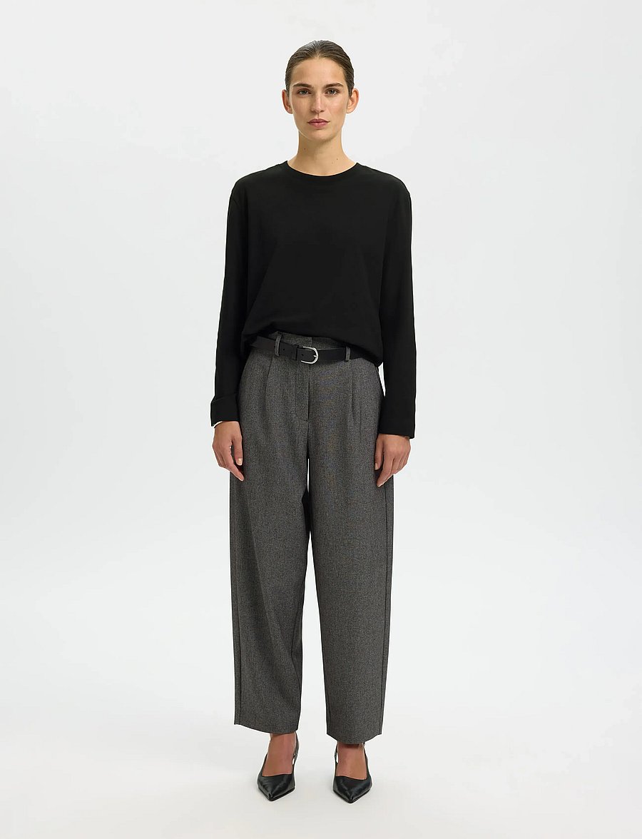 Selected - SLWESSENTIAL LS BOXY TEE NOOS - langærmede toppe - black - 3