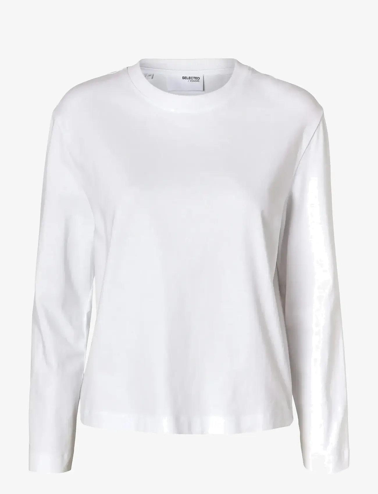 Selected - SLWESSENTIAL LS BOXY TEE NOOS - langærmede toppe - bright white - 1