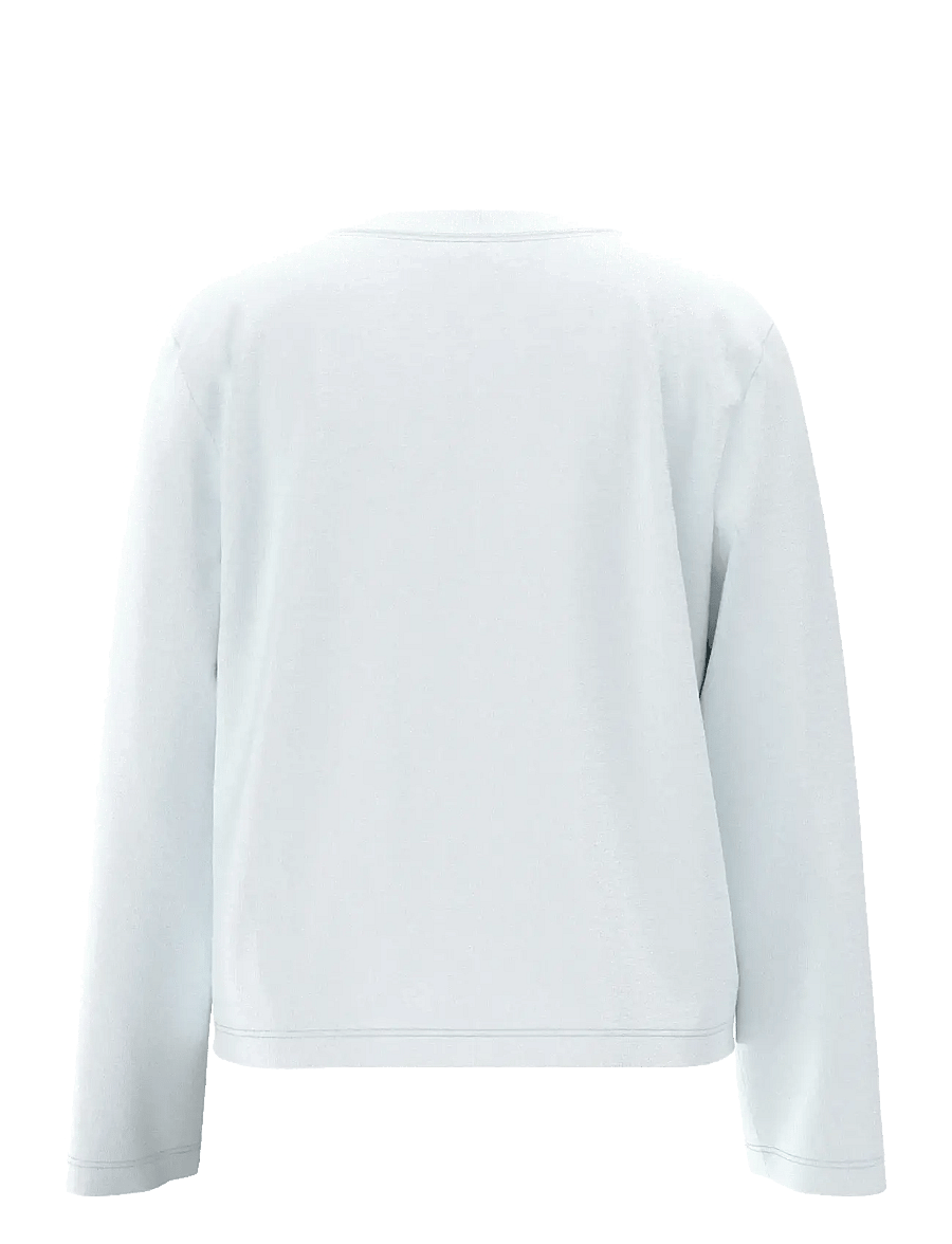 Selected - SLWESSENTIAL LS BOXY TEE NOOS - langærmede toppe - bright white - 2