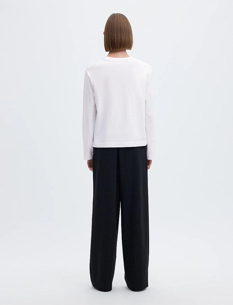 Selected - SLWESSENTIAL LS BOXY TEE NOOS - långärmade toppar - bright white - 3