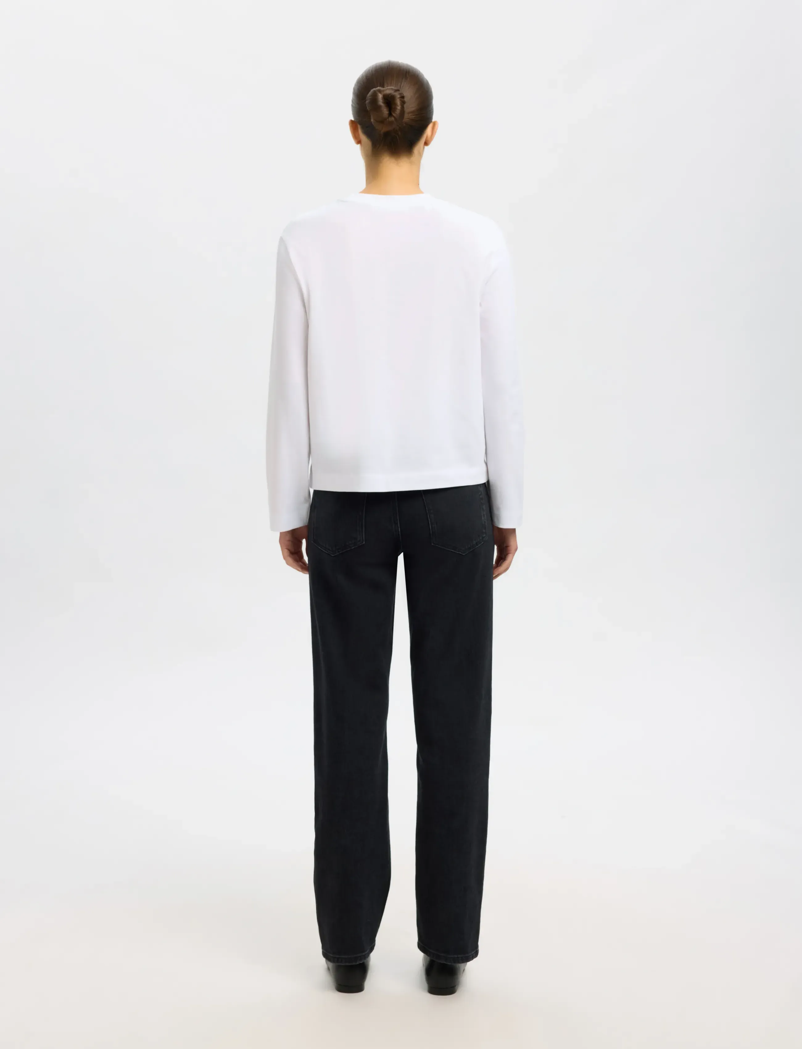 Selected - SLWESSENTIAL LS BOXY TEE NOOS - langærmede toppe - bright white - 3