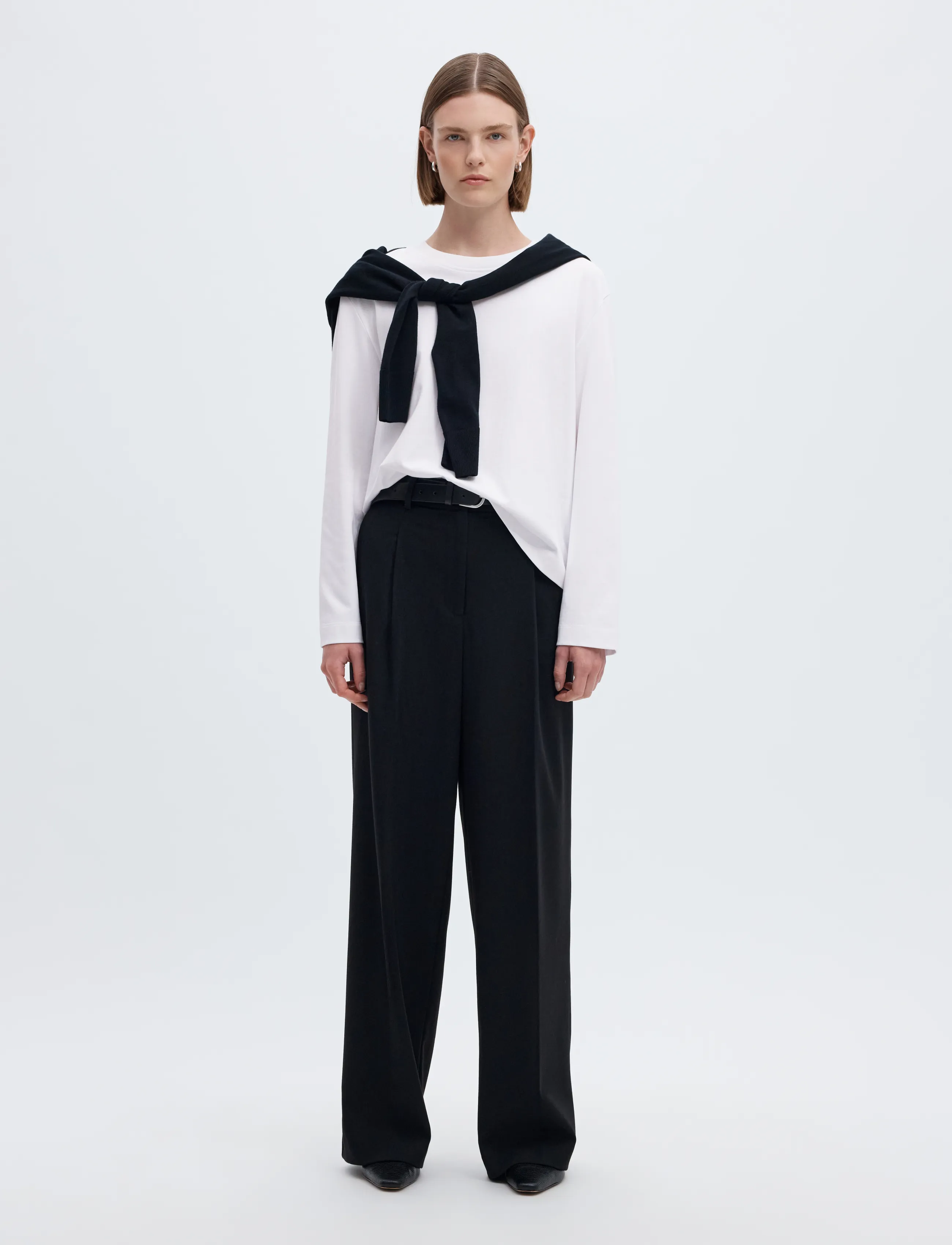 Selected - SLWESSENTIAL LS BOXY TEE NOOS - long-sleeved tops - bright white - 4