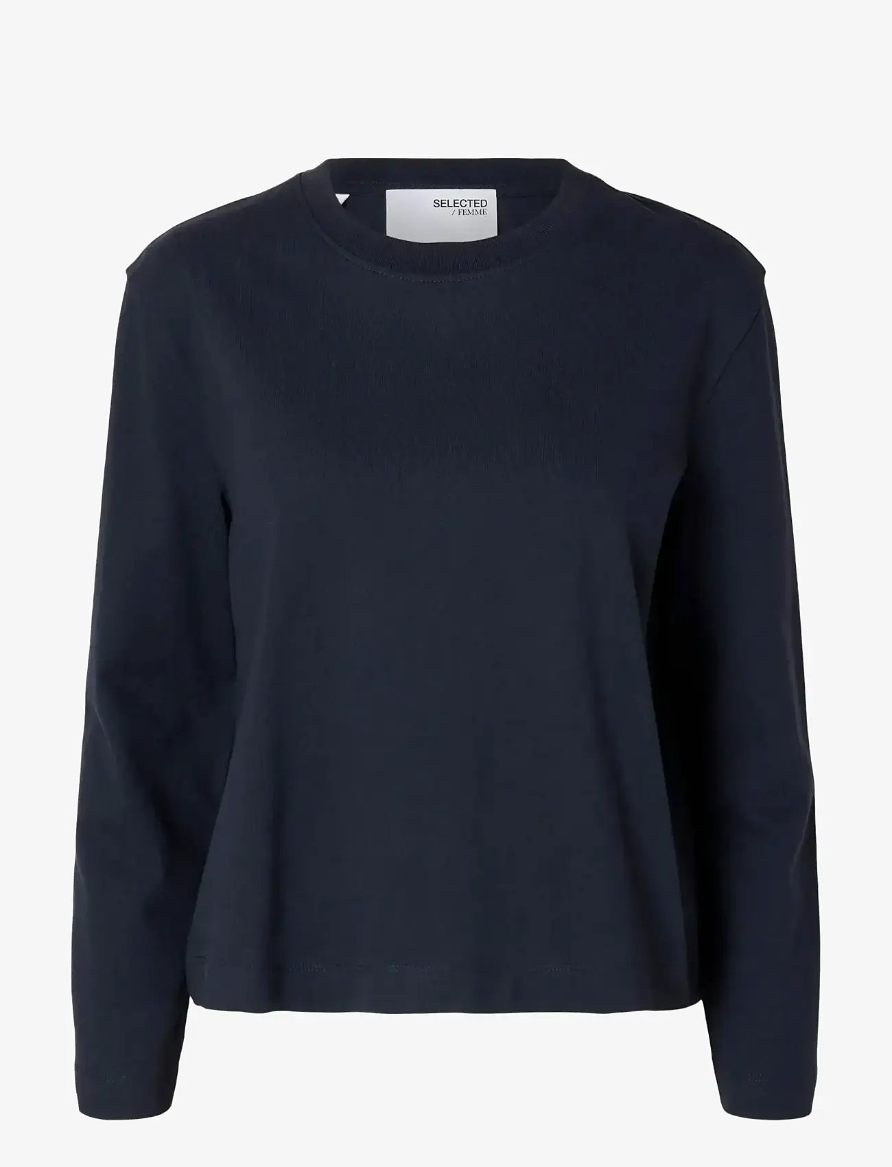 Selected - SLWESSENTIAL LS BOXY TEE NOOS - langärmlige tops - dark sapphire - 0