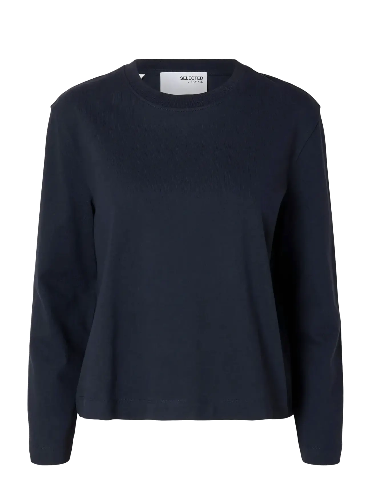 Selected SLFESSENTIAL LS BOXY TEE NOOS - Tøj - DARK SAPPHIRE / navy