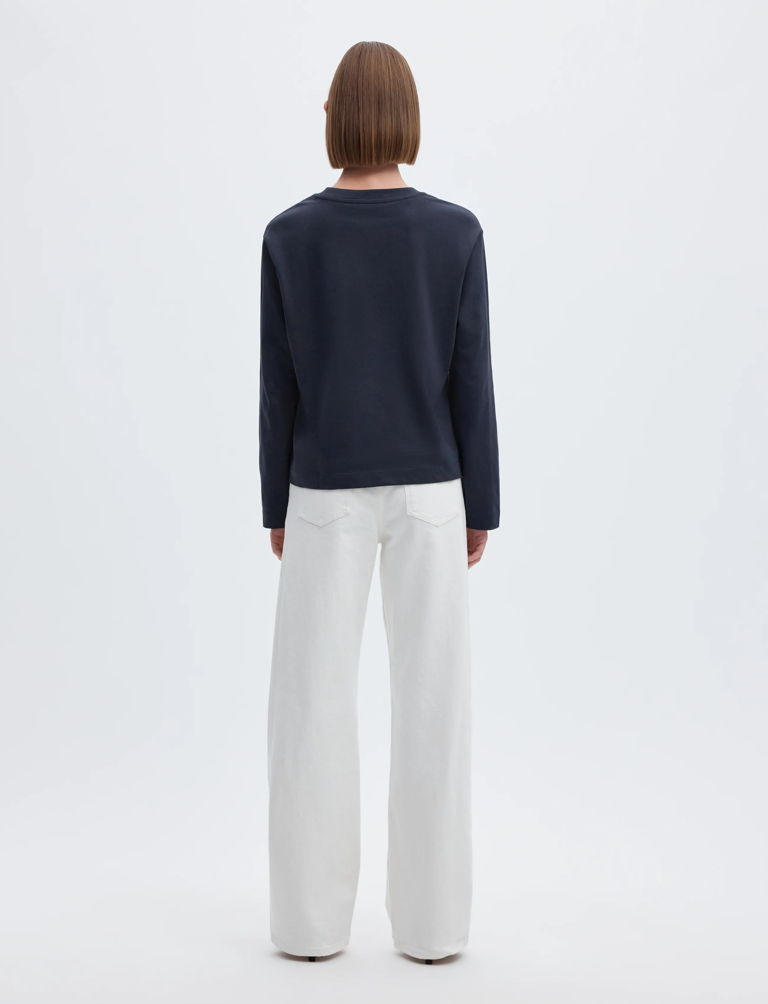 Selected - SLWESSENTIAL LS BOXY TEE NOOS - långärmade toppar - dark sapphire - 3
