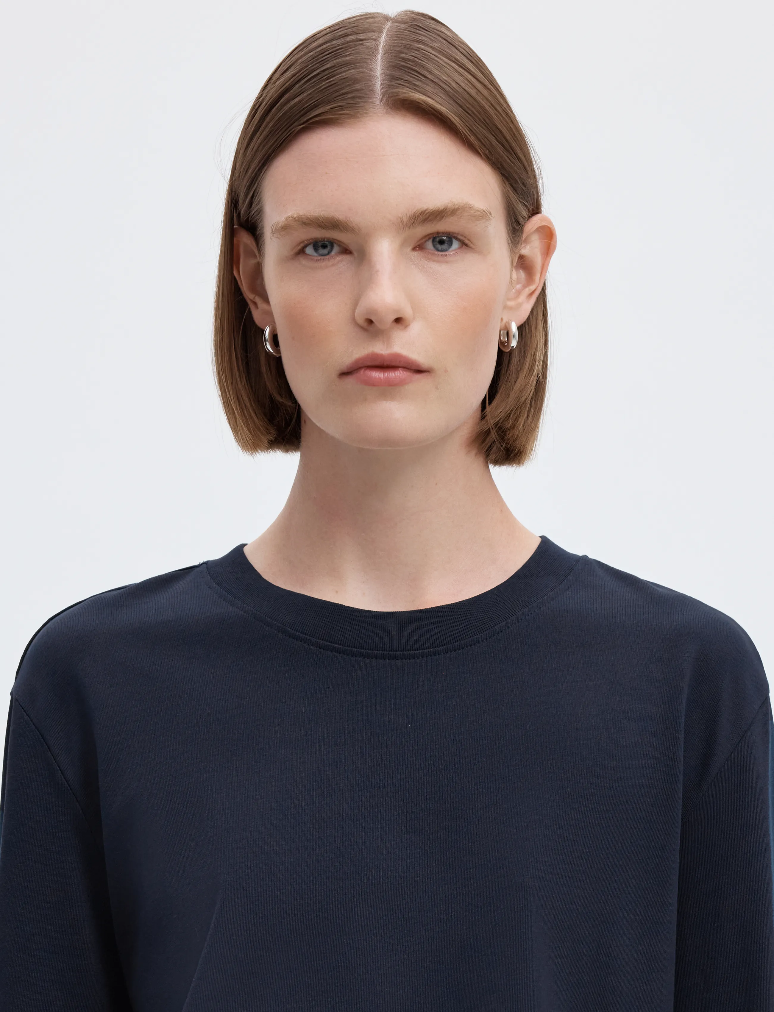 Selected - SLWESSENTIAL LS BOXY TEE NOOS - långärmade toppar - dark sapphire - 5