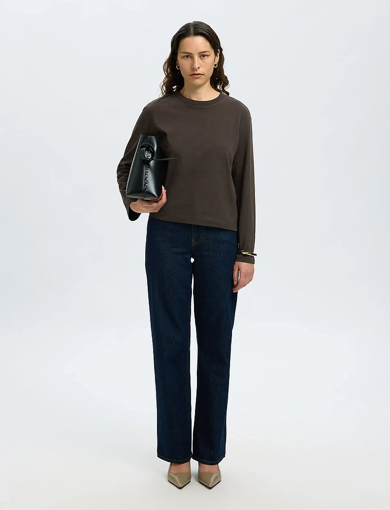 Selected - SLWESSENTIAL LS BOXY TEE NOOS - langärmlige tops - delicioso - 5