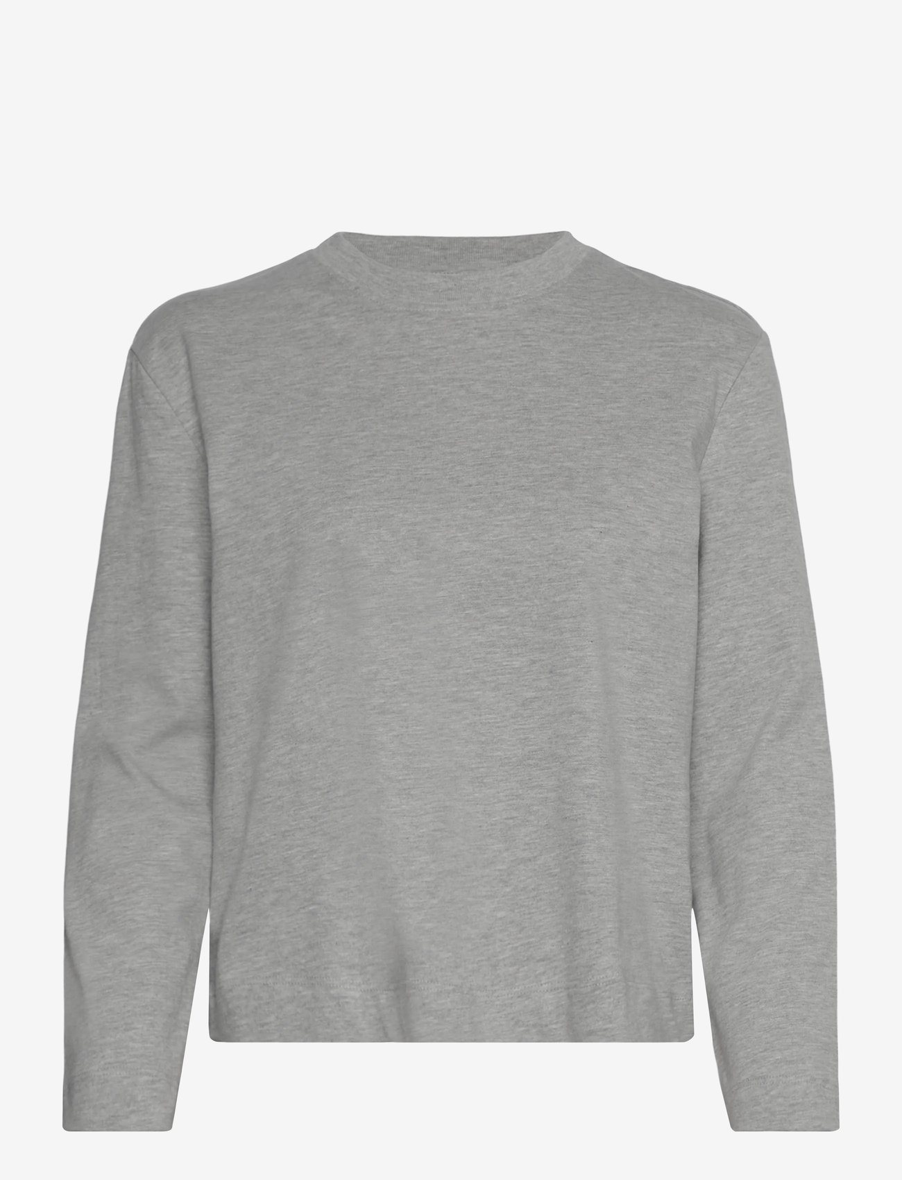 Selected - SLWESSENTIAL LS BOXY TEE NOOS - langärmlige tops - light grey melange - 0