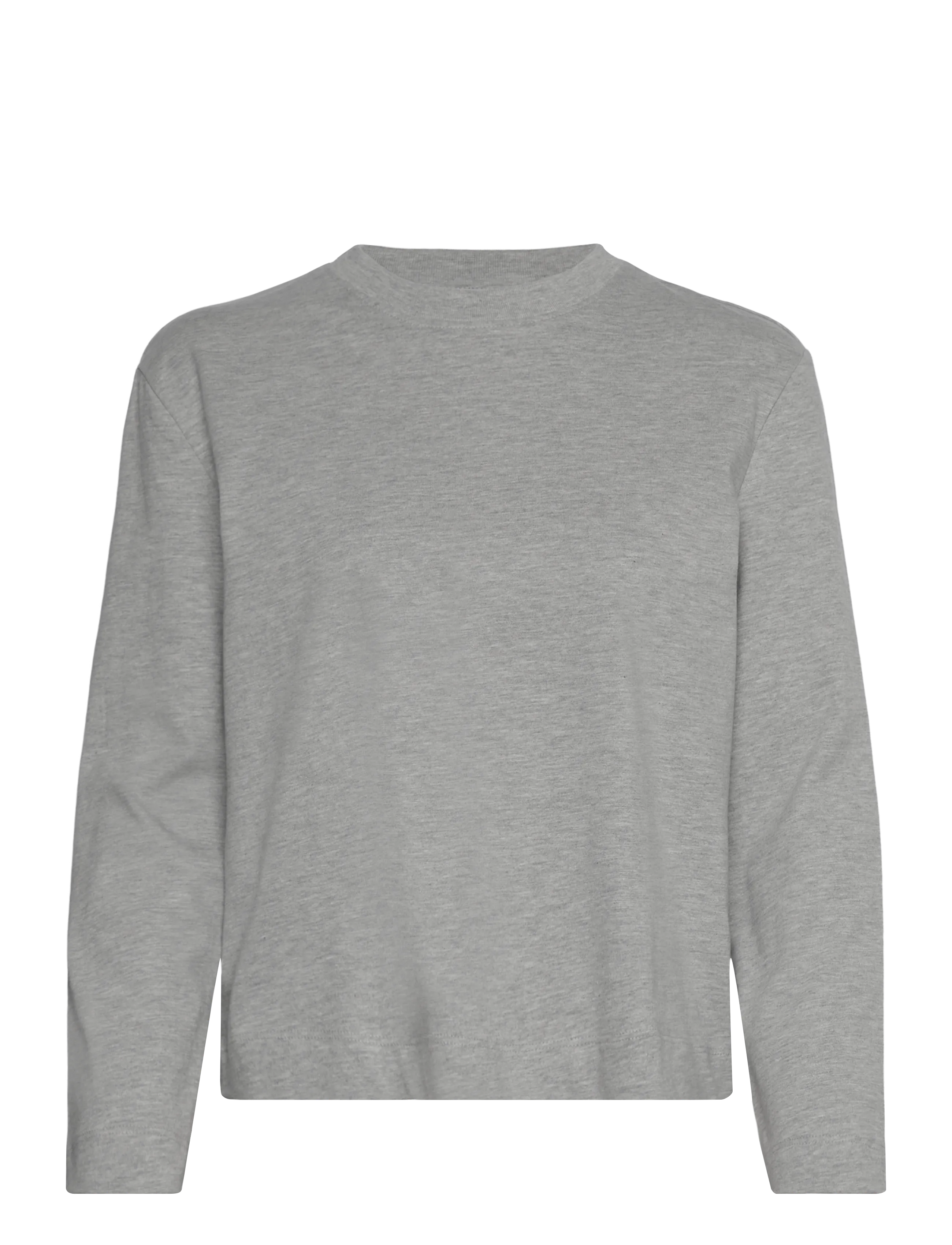 Selected - SLWESSENTIAL LS BOXY TEE NOOS - langærmede toppe - light grey melange - 1