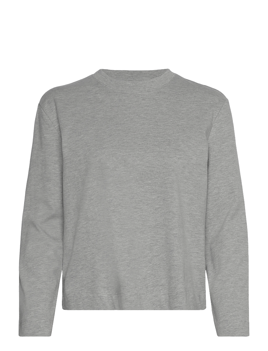 Selected - SLWESSENTIAL LS BOXY TEE NOOS - langærmede toppe - light grey melange - 1