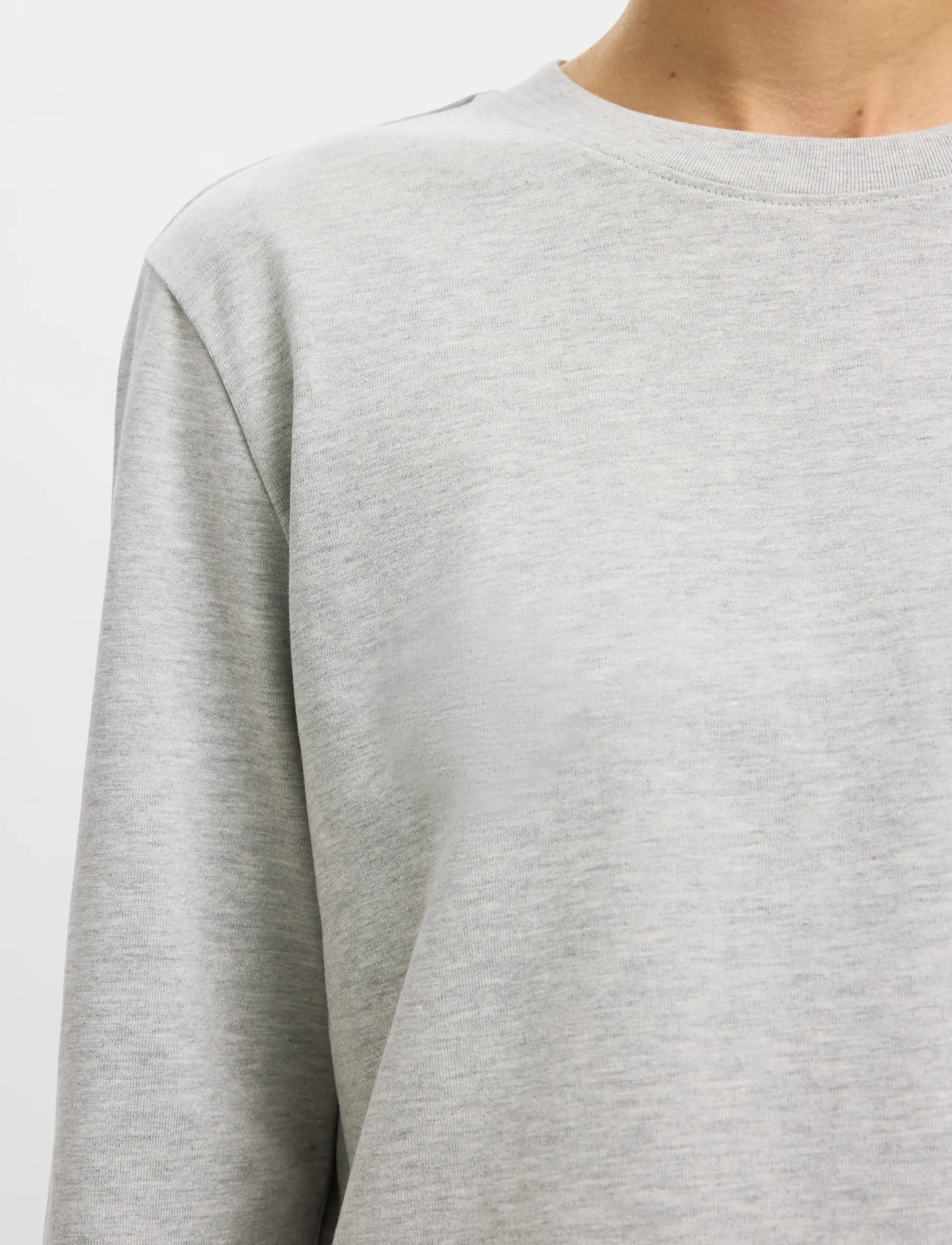Selected - SLWESSENTIAL LS BOXY TEE NOOS - langærmede toppe - light grey melange - 5