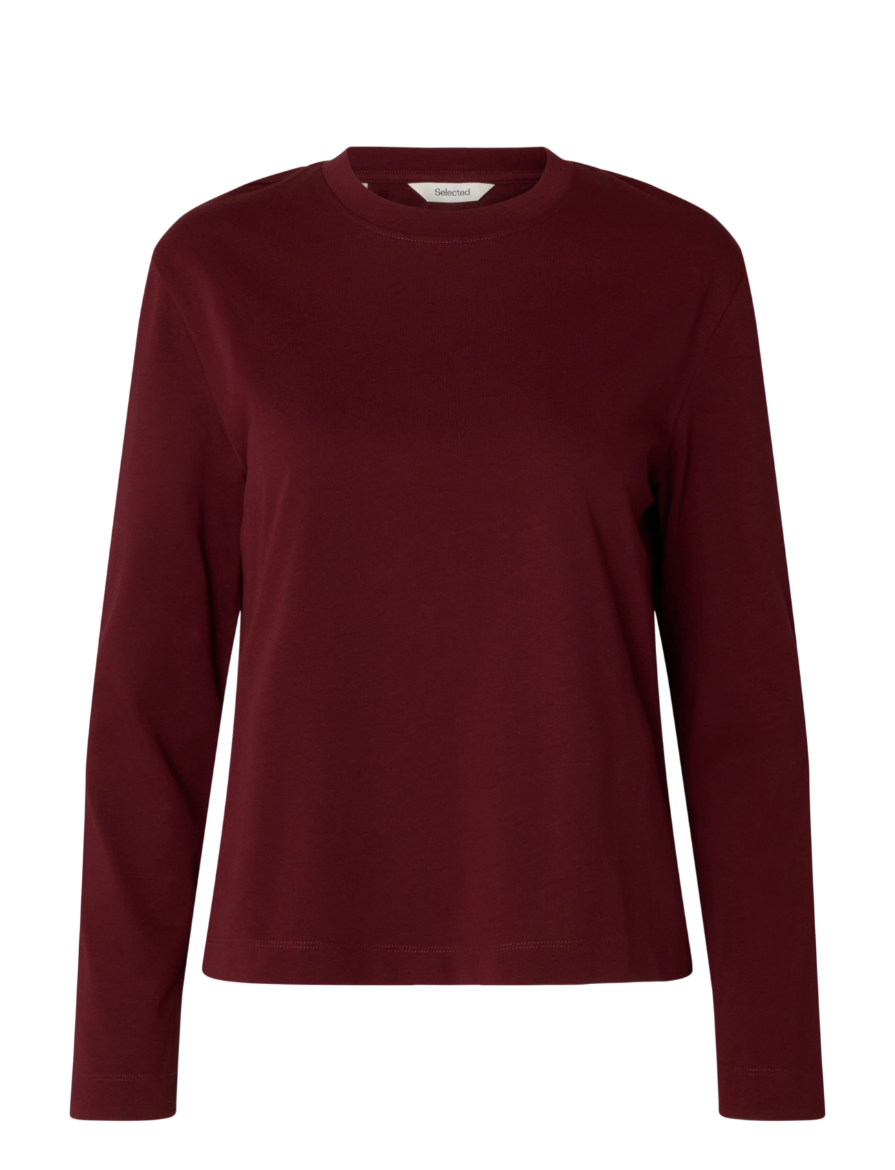 Selected SLWESSENTIAL LS BOXY TEE NOOS - Aanbiedingen - TAWNY PORT / burgundy