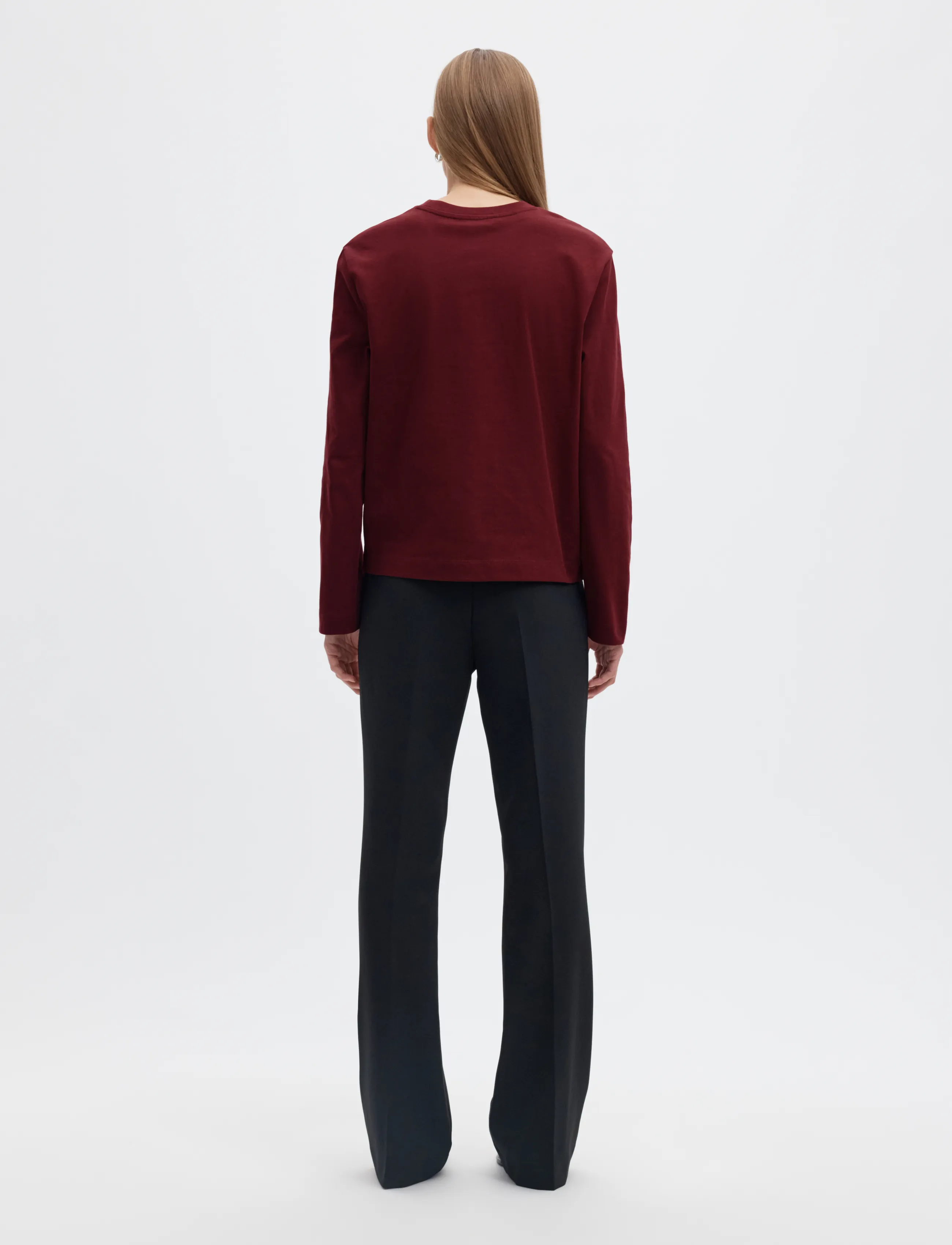 Selected - SLWESSENTIAL LS BOXY TEE NOOS - autumn clothing - tawny port - 2