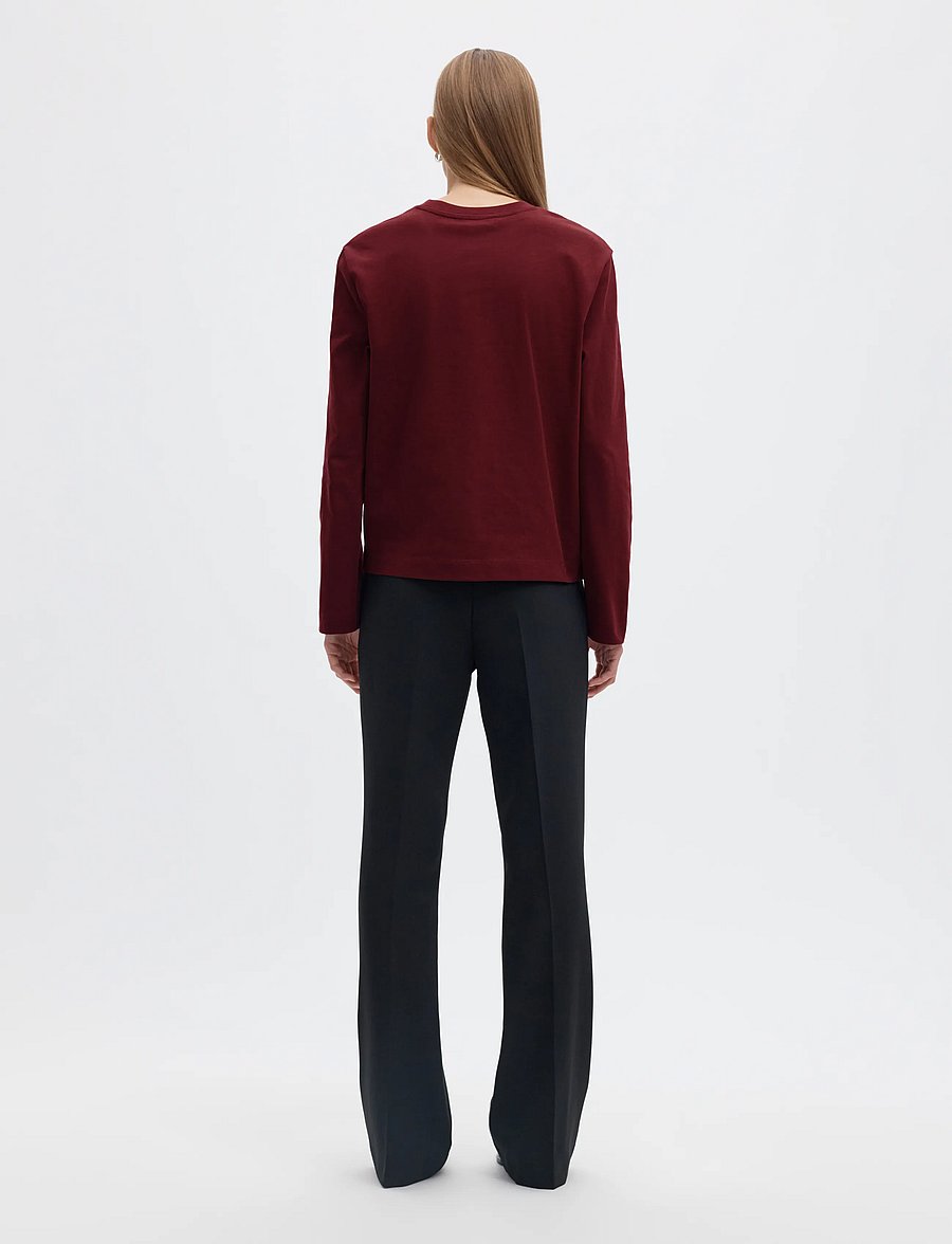 Selected - SLWESSENTIAL LS BOXY TEE NOOS - langærmede toppe - tawny port - 2