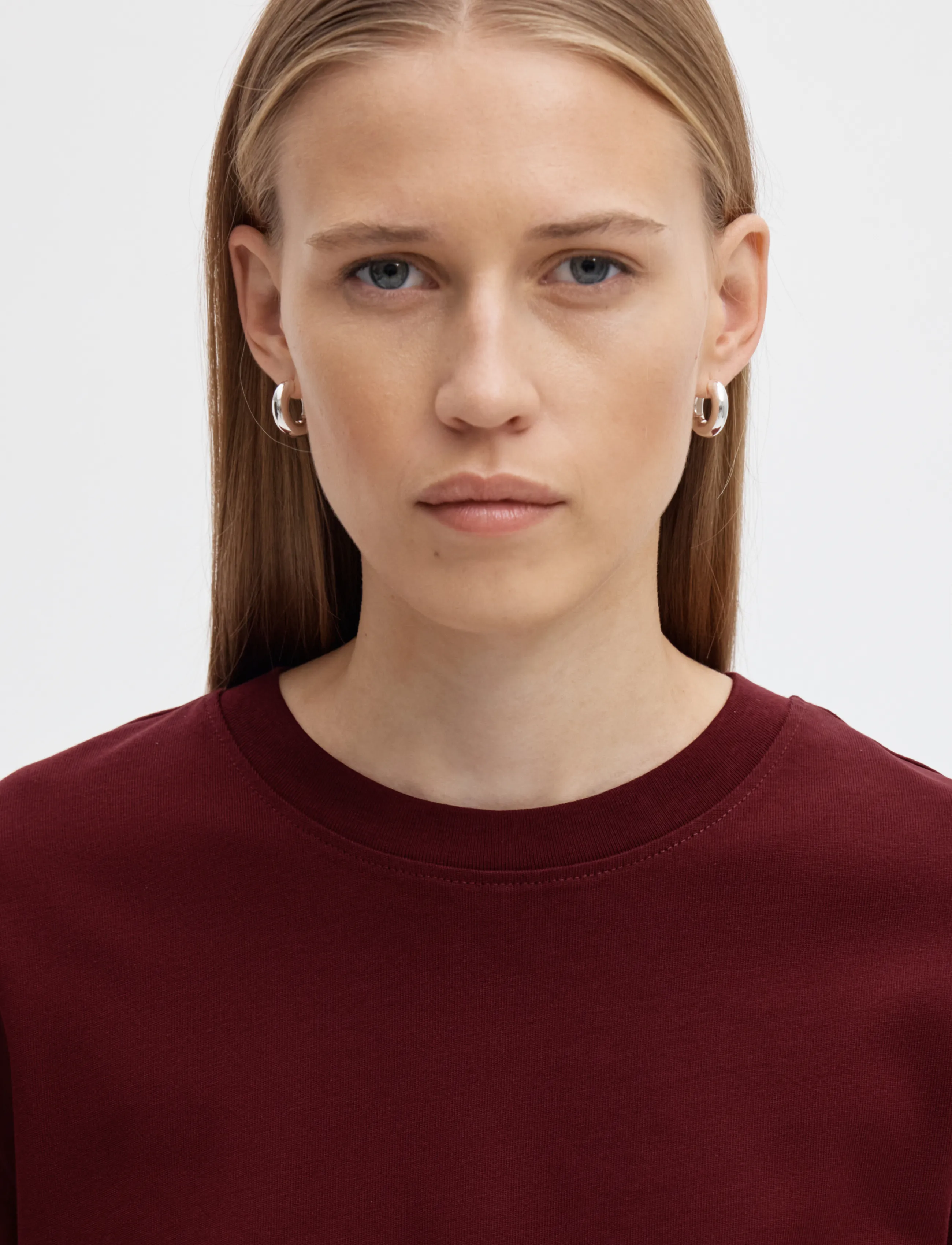Selected - SLWESSENTIAL LS BOXY TEE NOOS - autumn clothing - tawny port - 4