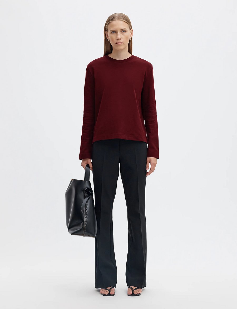 Selected - SLWESSENTIAL LS BOXY TEE NOOS - langærmede toppe - tawny port - 5