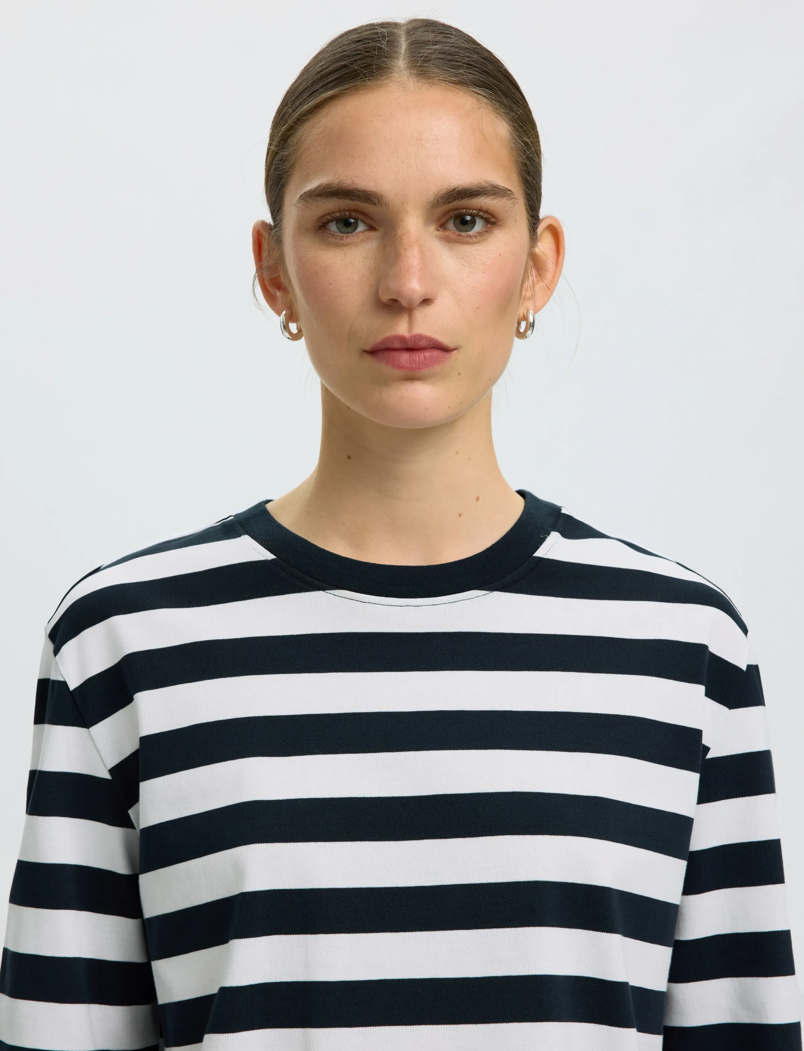 Selected - SLWESSENTIAL LS STRIPED BOXY TEE NOOS - langærmede toppe - dark sapphire - 5