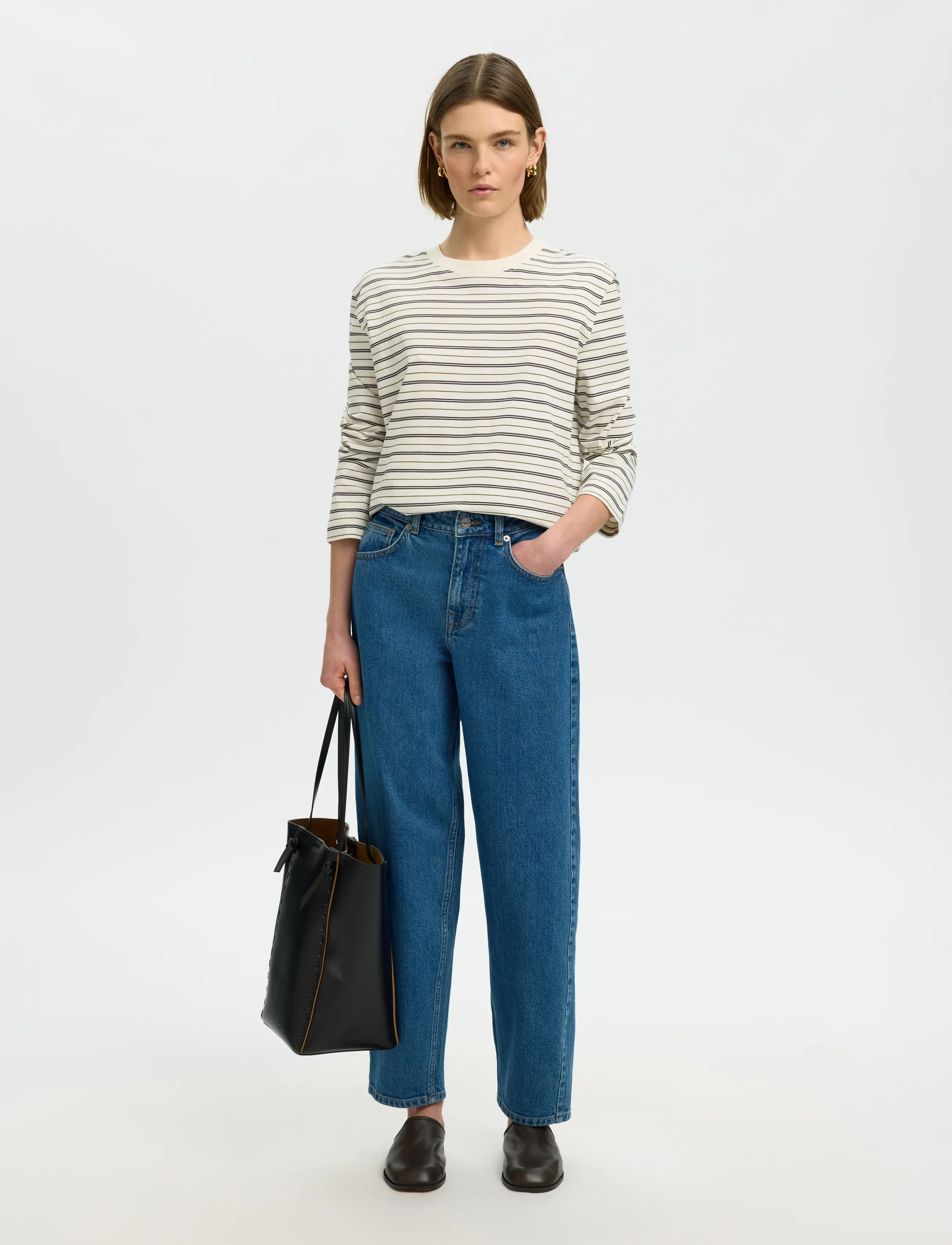 Selected - SLWESSENTIAL LS STRIPED BOXY TEE NOOS - långärmade toppar - delicioso - 5