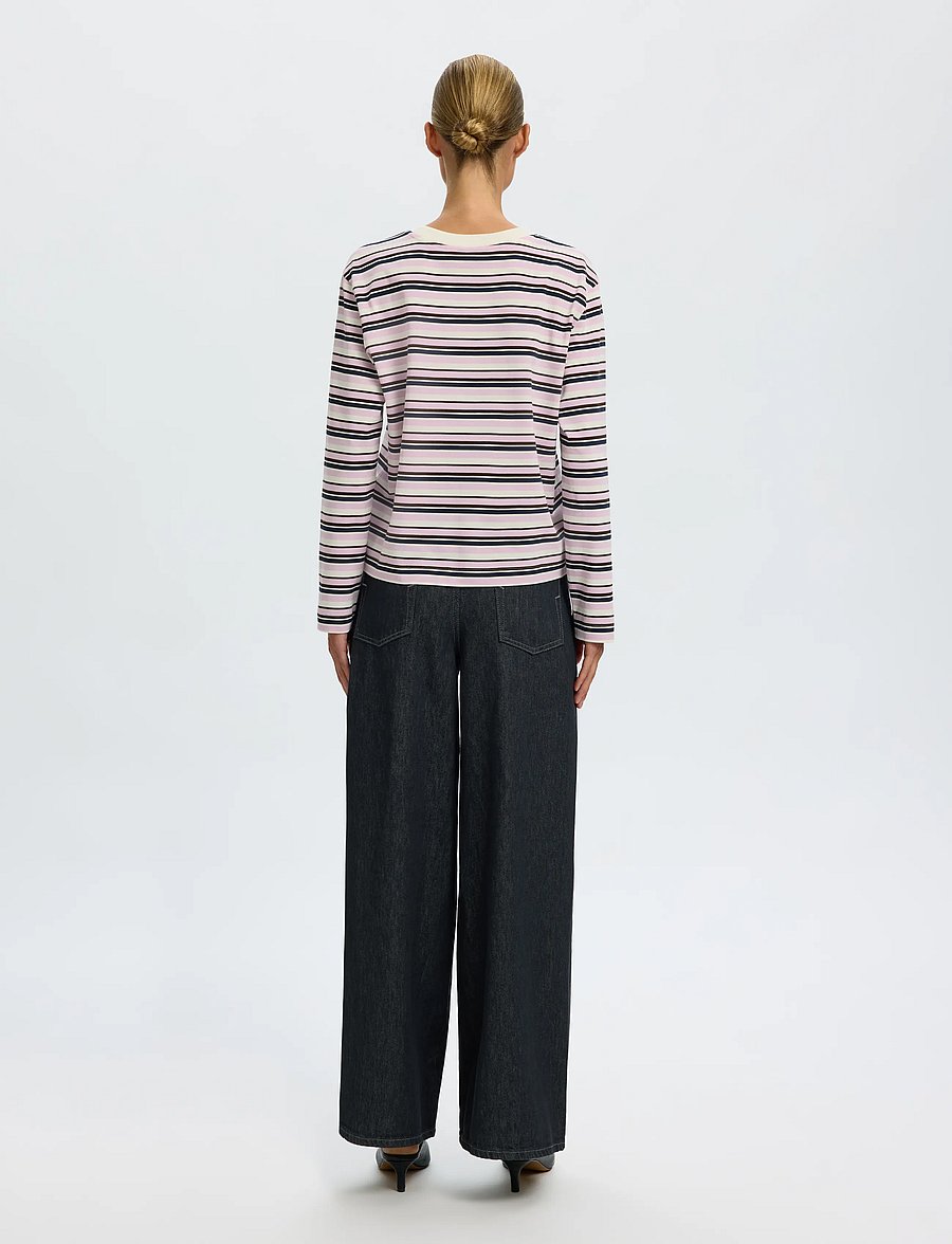Selected - SLWESSENTIAL LS STRIPED BOXY TEE NOOS - pitkähihaiset paidat - winsome orchid - 2