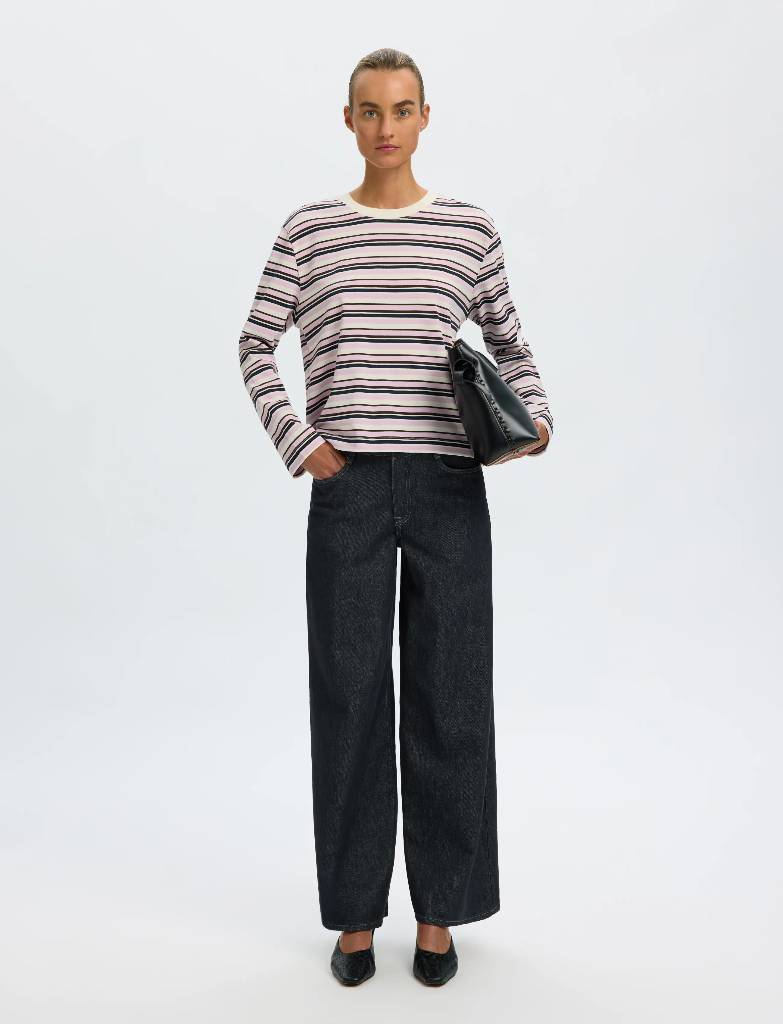 Selected - SLWESSENTIAL LS STRIPED BOXY TEE NOOS - langærmede toppe - winsome orchid - 5