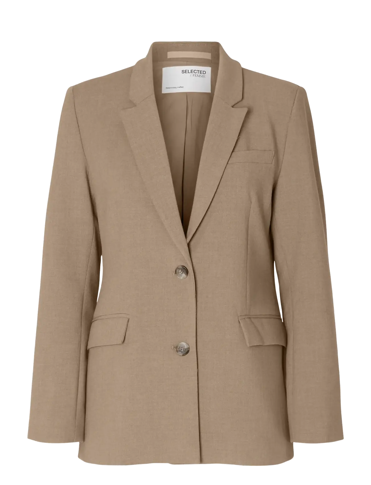 SELECTED Slwrita Ls Klassisch Blazer Camel Mel Noos Braun - 34 - Damen