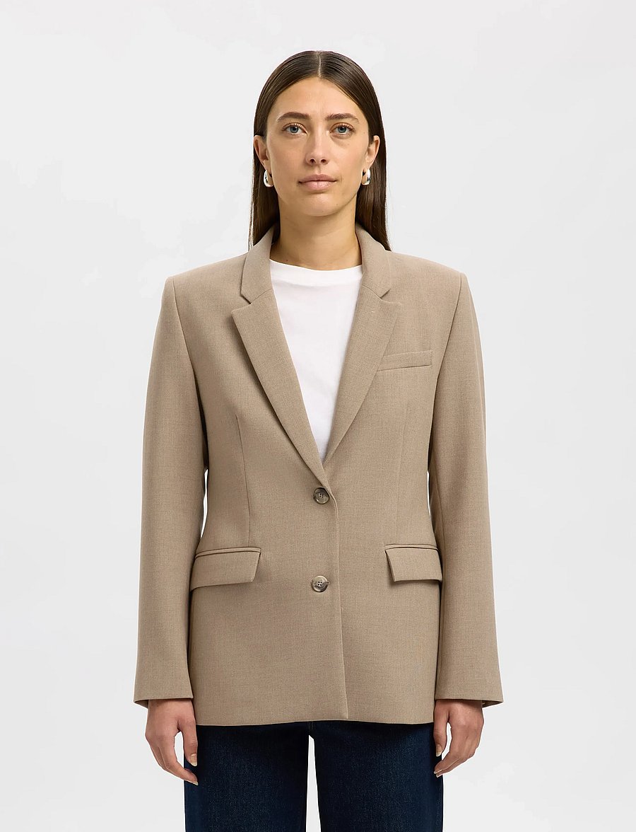 Selected - SLFRITA LS CLASSIC BLAZER CAMEL MEL NOOS - einreihige blazer - camel - 0