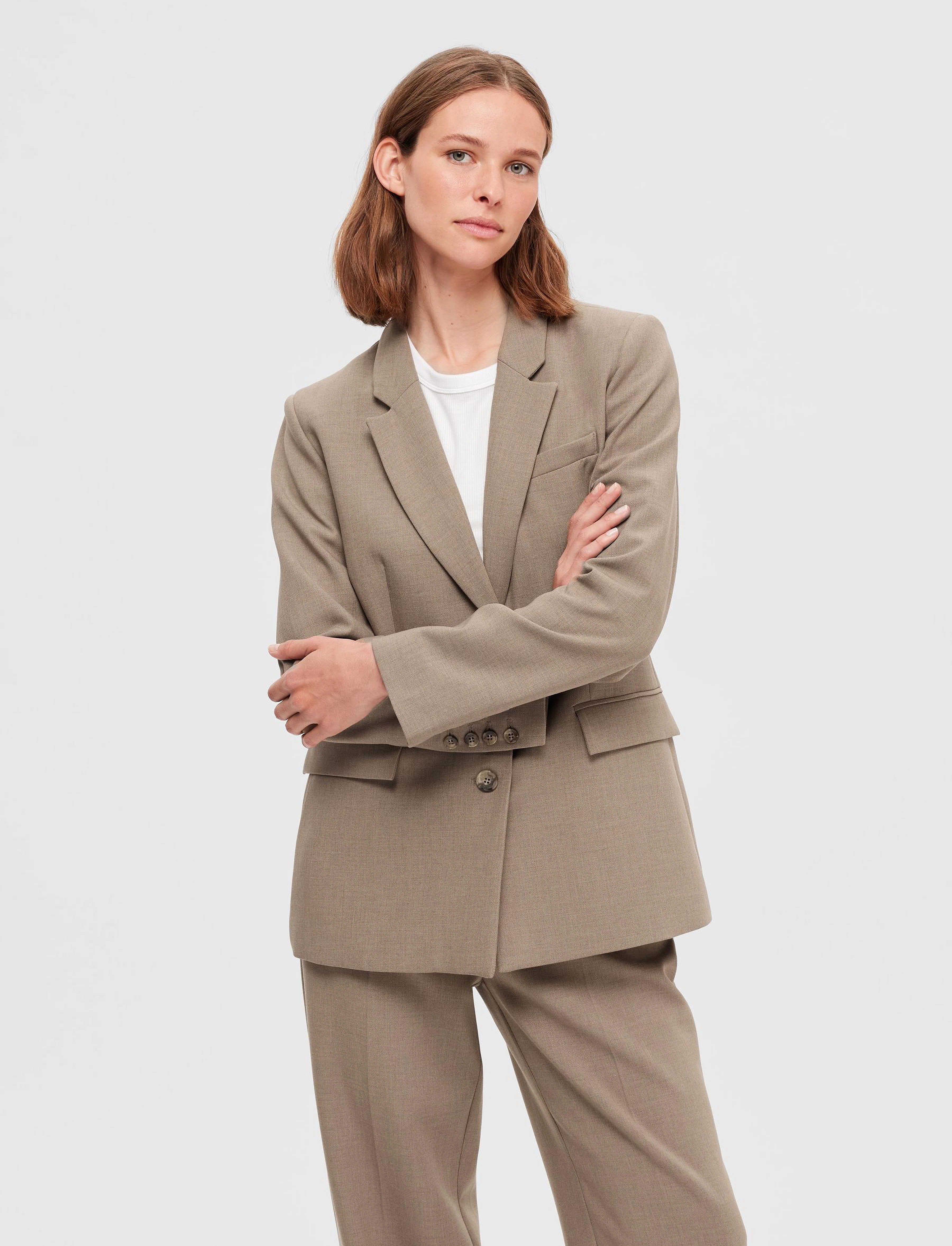 SELECTED Slfrita Ls Classic Blazer Camel Mel Noos dam – bild 4