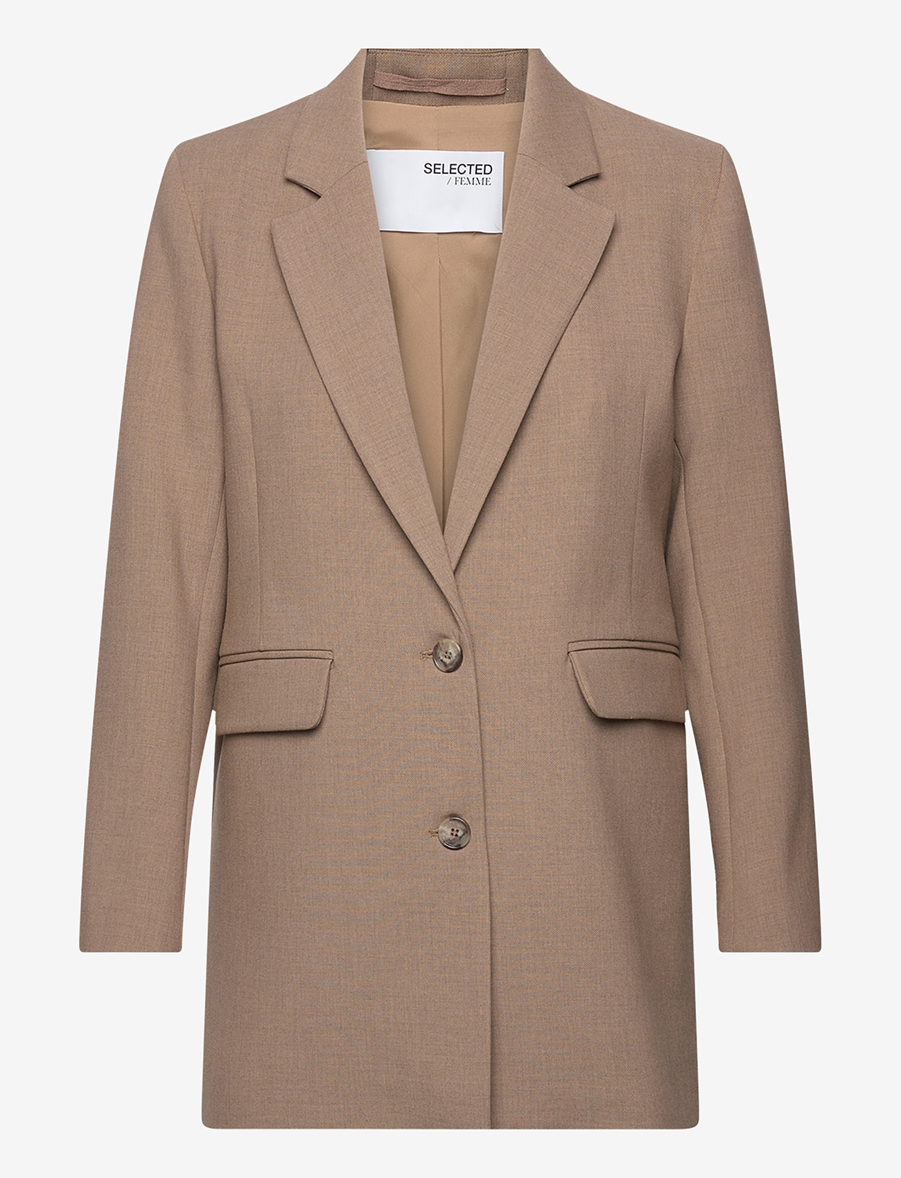 Selected - SLFRITA LS RELAXED BLAZER CAMEL MEL NOOS - enkeltradede blazere - camel - 1